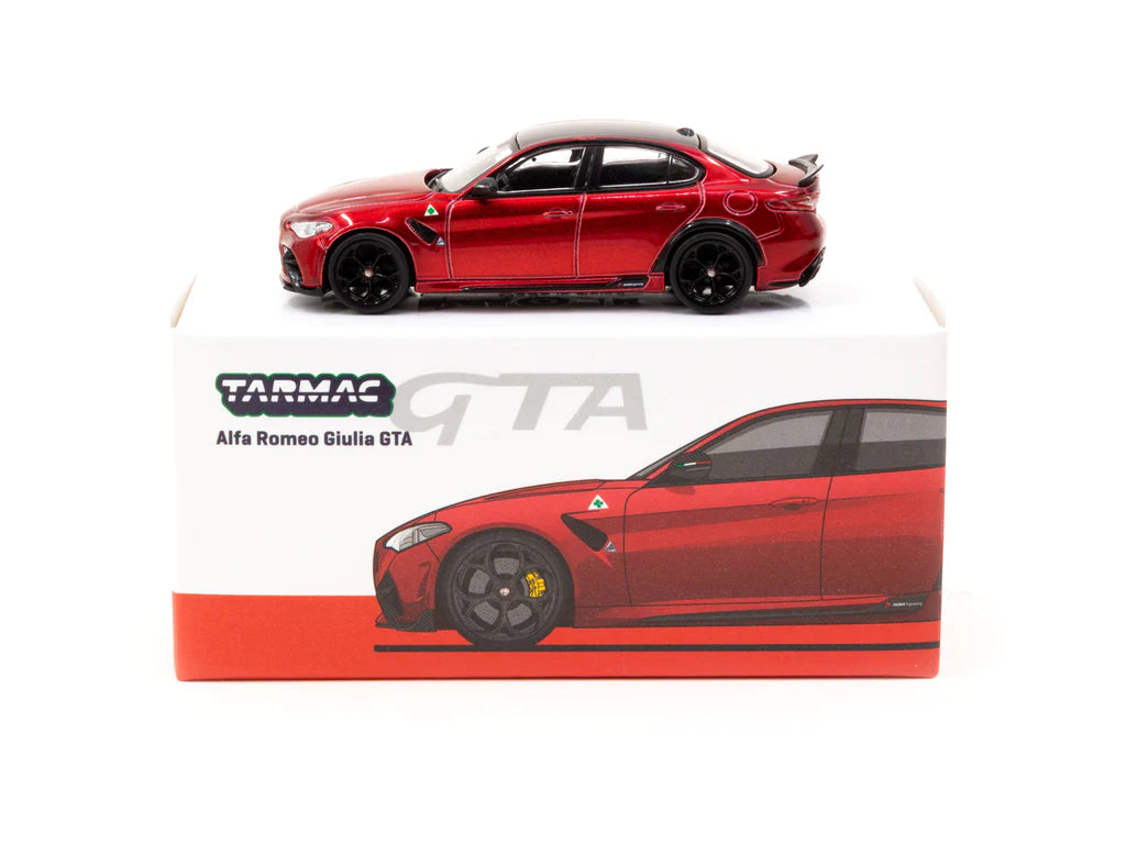 Tarmac Works 1:64 Scale Alfa Romeo Giulia GTA Diecast Model Car - Red Metallic Finish | Collectible Miniature for Display, Racing Enthusiasts & Gift Giving