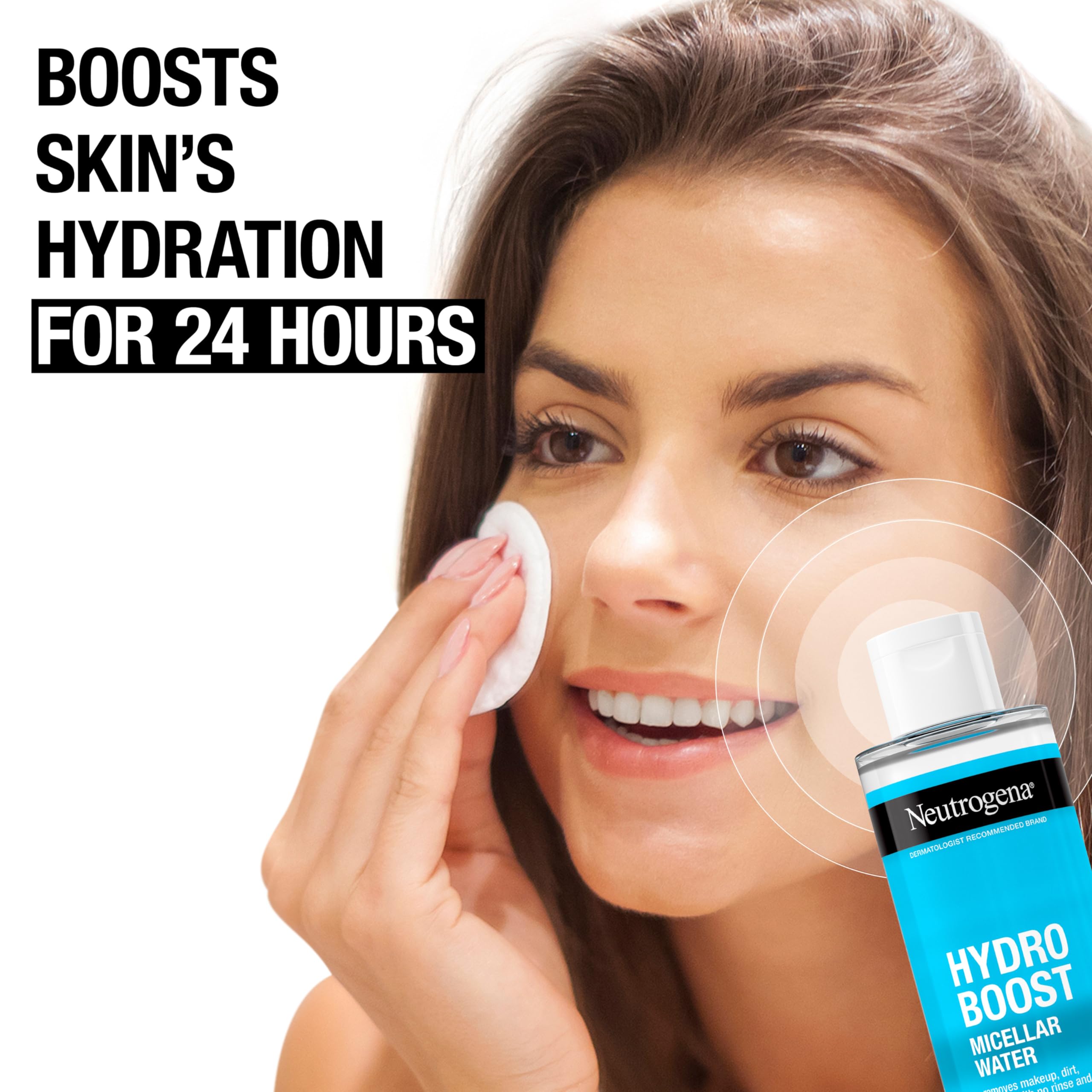 Neutrogena Hydro Boost Micellar Water with Hyaluronic Acid - 13.5 fl oz Gentle Makeup Remover for Sensitive Skin | Oil-Free, Non-Comedogenic Facial Cleanser | Perfect for Daily Skincare & Travel Essentials