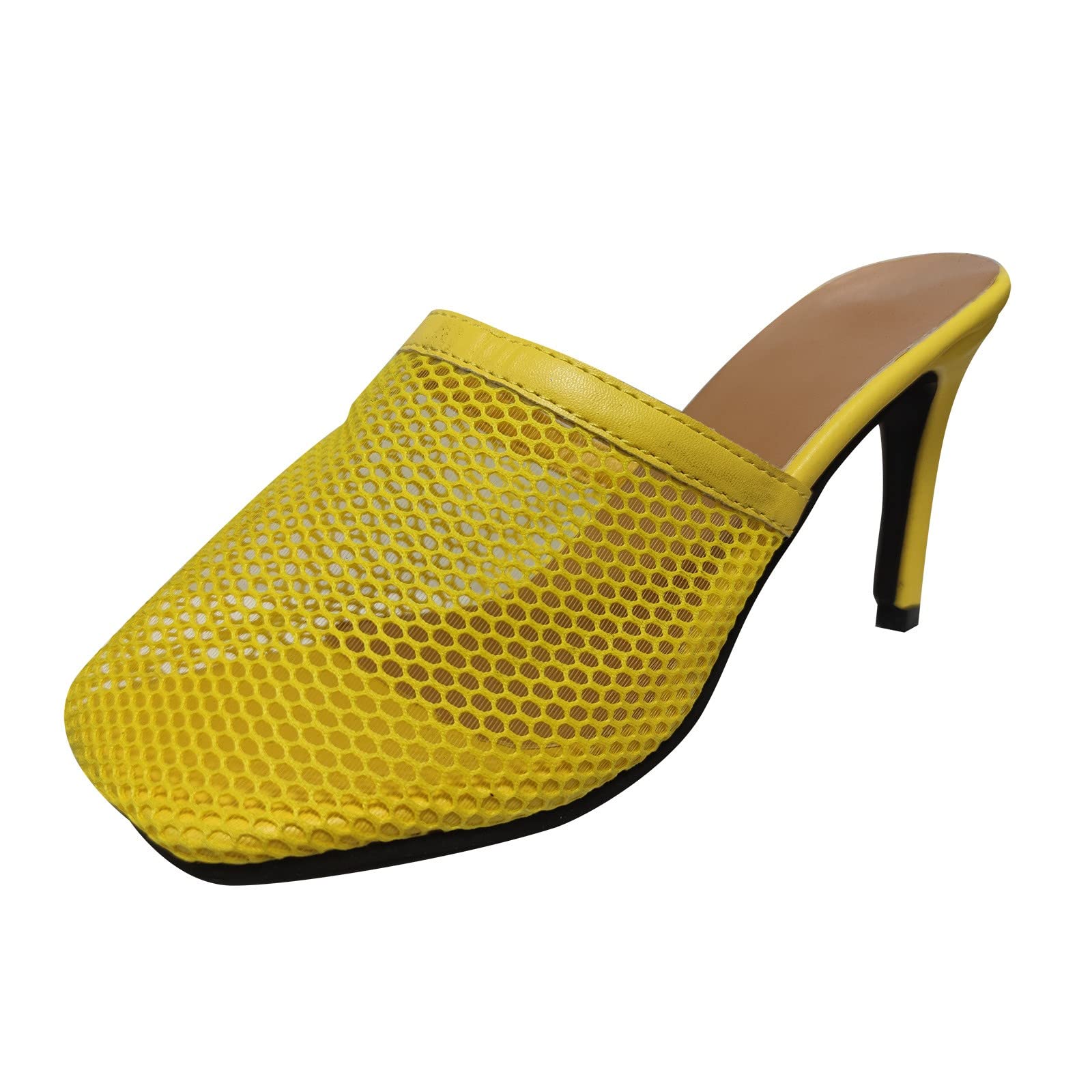 Fashionable Women's High Heel Mesh Sandals - Breathable Hollow Design Casual Summer Sandals for Ladies | Perfect for Beach, Party & Daily Wear