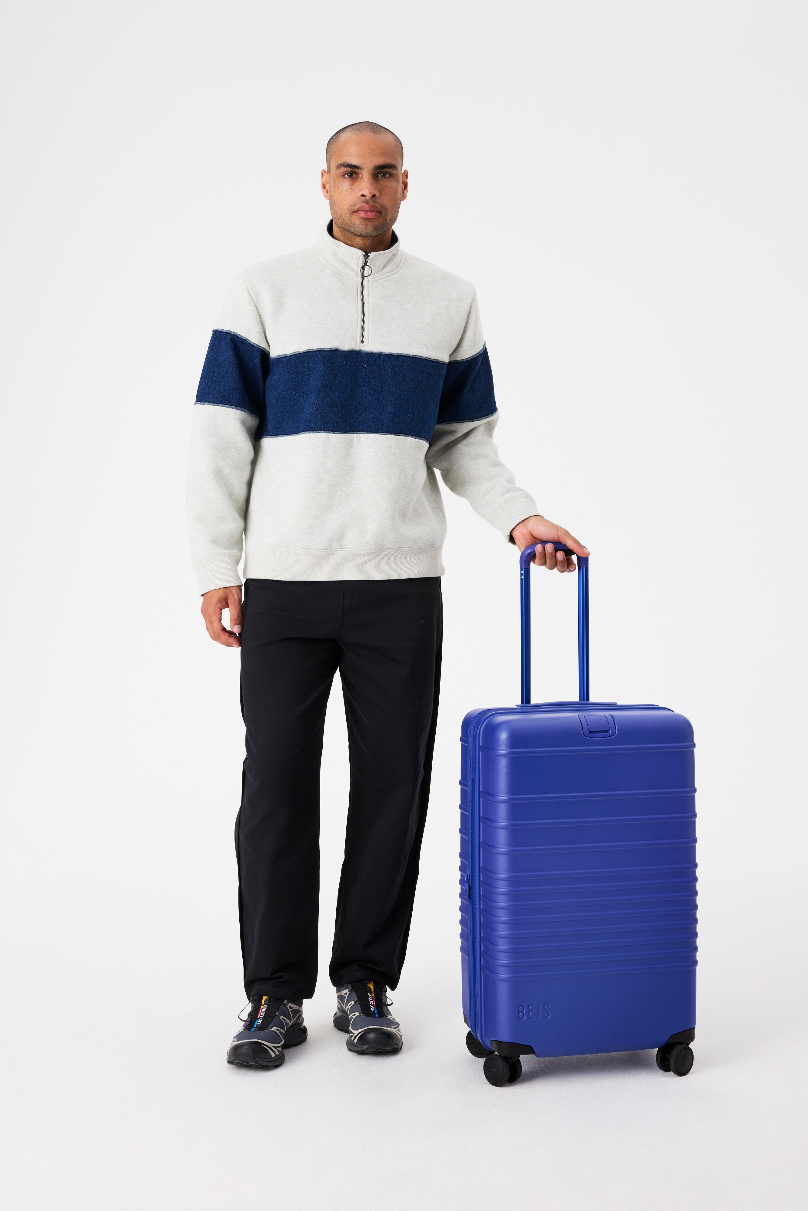 Cobalt Blue Medium Check-In Roller Luggage - Perfect for Air Travel & Weekend Getaways
