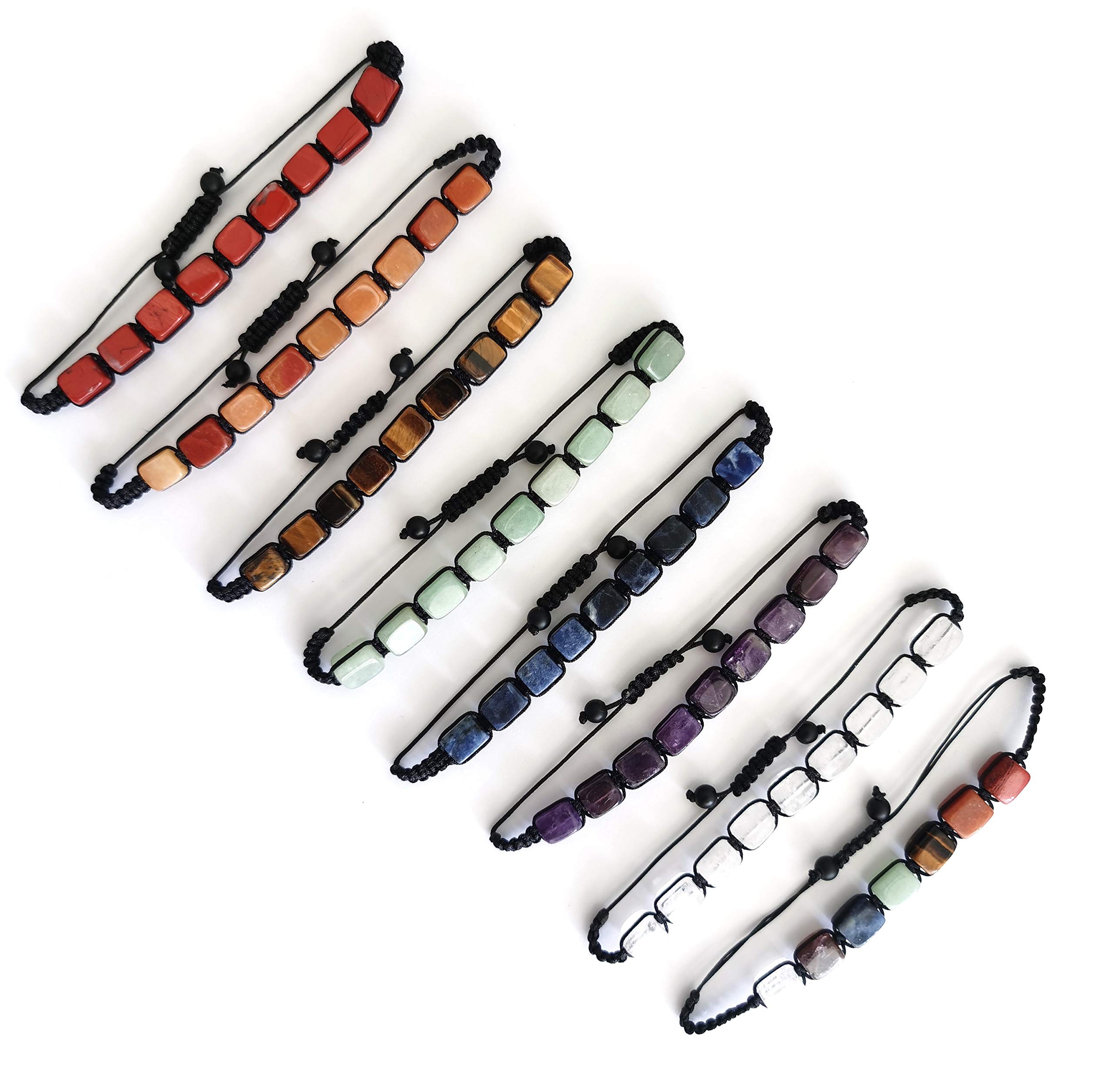 Genuine 7 Chakra Adjustable Crystal Healing Bracelet - Natural Stone Beaded Reiki Energy Bracelet for Women & Men - Perfect for Meditation, Yoga & Spiritual Healing