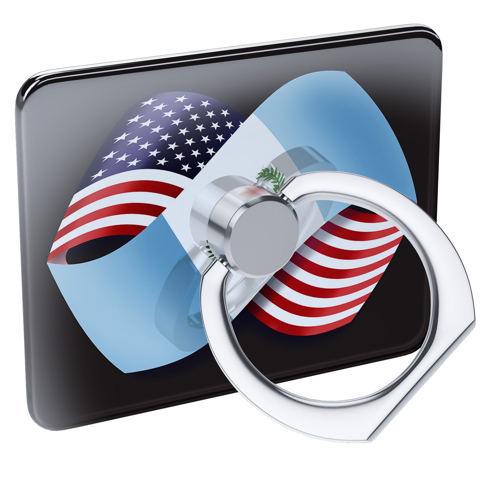 Cell Phone Ring Holder with USA and Guatemala Friendship Flags - Collapsible Grip & Stand by Neonblond for Secure Phone Handling and Easy Viewing