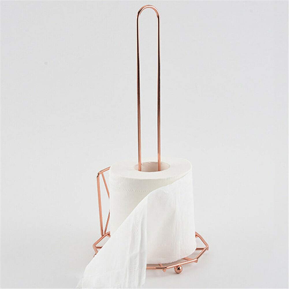 VELIHOME Free Standing Toilet Paper Holder Stand - Modern Bathroom & Kitchen Storage Organizer Rack with Easy Open Design (Paper Rack Only) - Perfect for Small Spaces, Apartments, and Guest Bathrooms