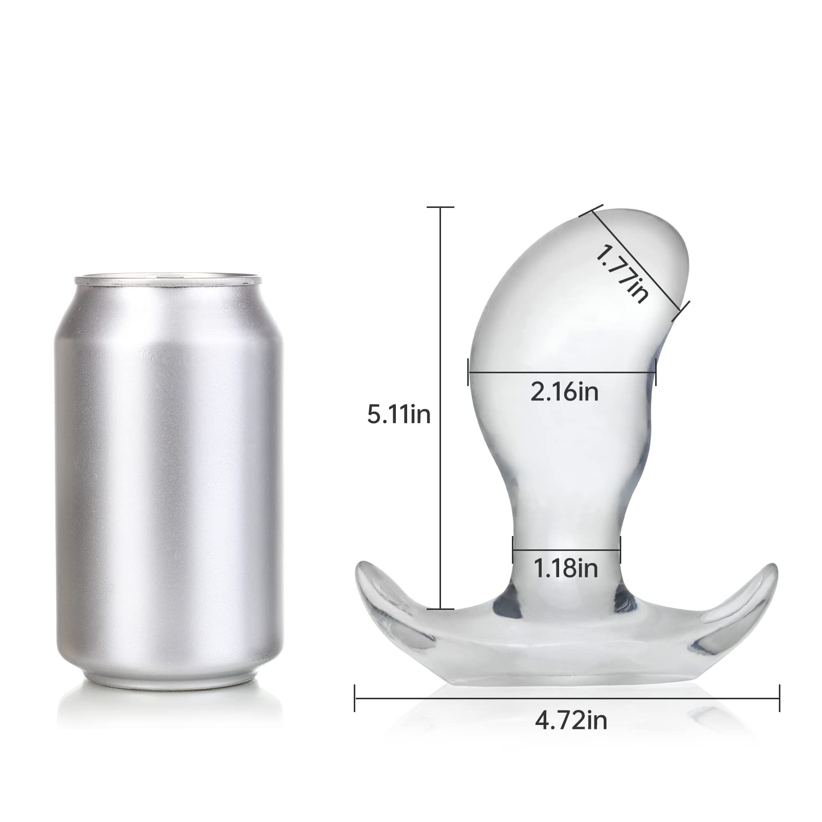 Soft Anal Plugs with Safety Base - Transparent Flexible Butt Plug for Prostate Massage & G-Spot Stimulation | Round Top Design Sex Toy for Beginners & Advanced Users | Perfect for Solo Play, Couples & BDSM Exploration