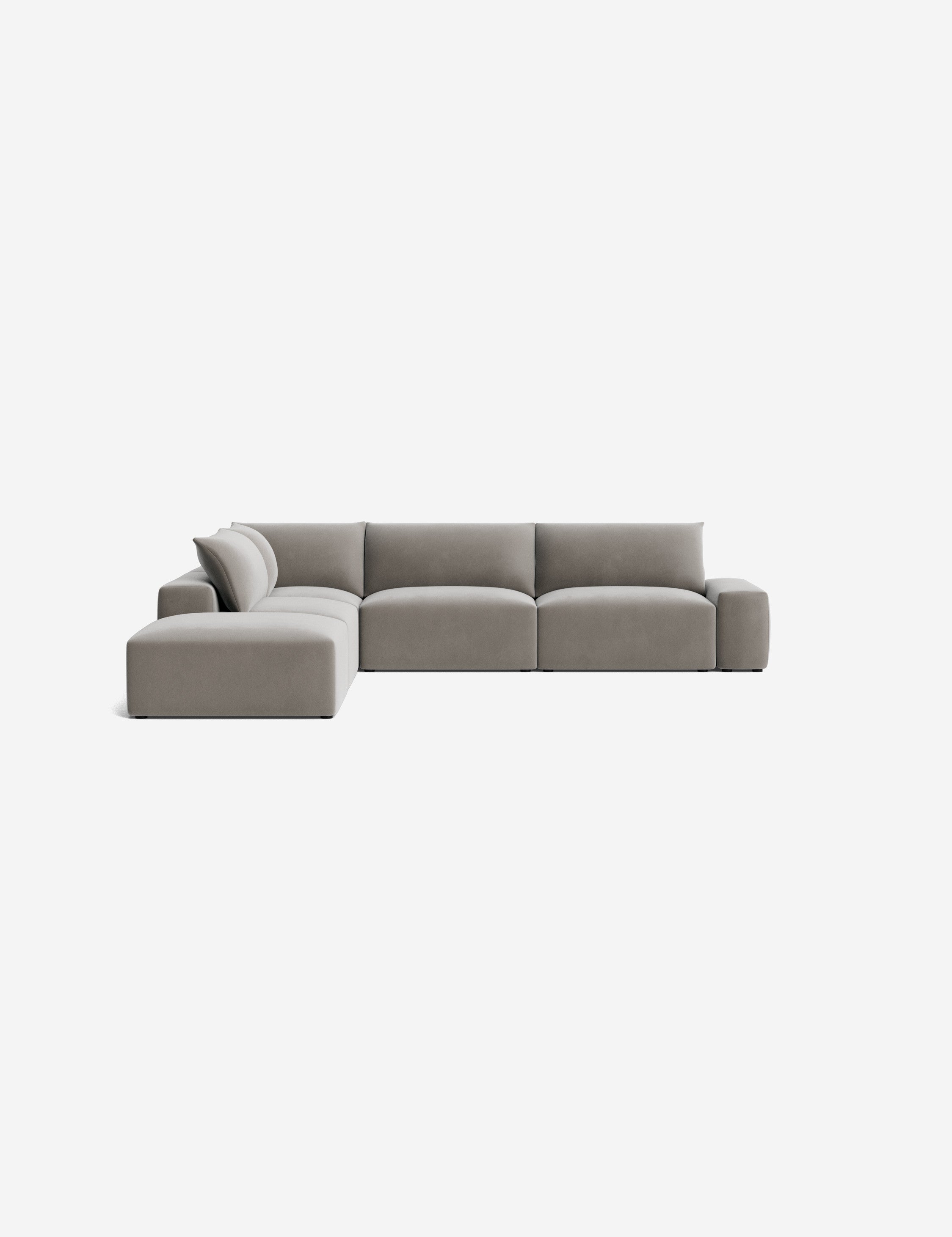 Brinley Chaise Sectional Sofa - Modern L-Shaped Couch with Chaise Lounge for Living Room, Family Room & Home Theater - Comfortable Fabric Upholstery