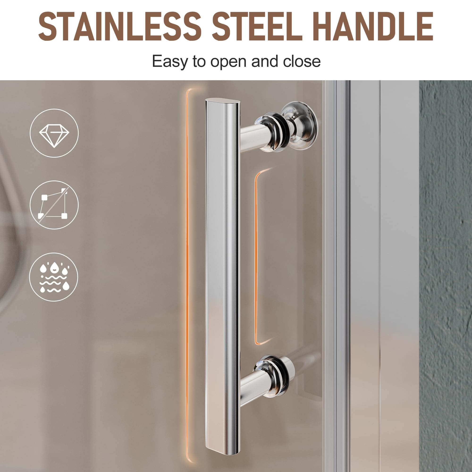 Semi-Frameless Bi-Fold Shower Door 36