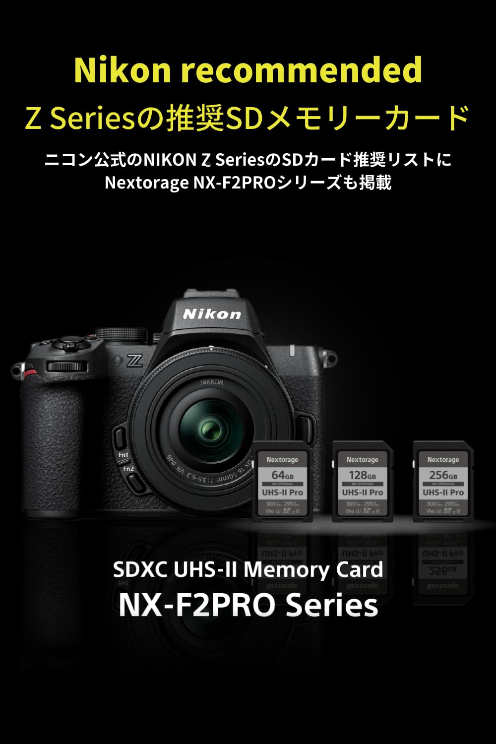 Nextorage NX-F2PRO128G 128GB SDXC UHS-II V90 Memory Card - 300MB/s Read, 299MB/s Write Speed - pSLC Technology for 4K Video Recording - Professional Camera SD Card for DSLR, Mirrorless, Action Cam & Drone Photography