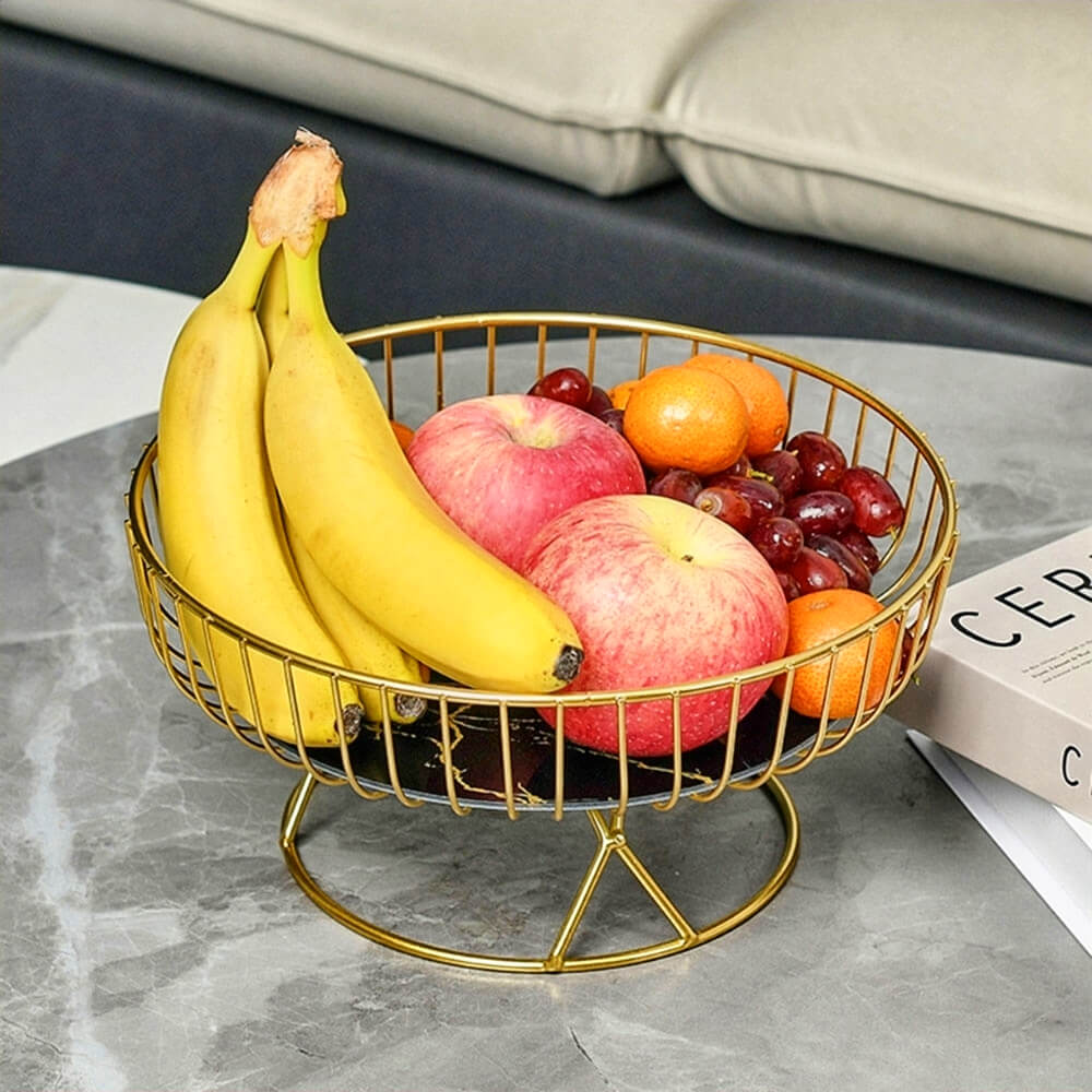 Aloha Pedestal Fruit Bowl - Elegant Ceramic Serving Bowl for Fresh Fruits, Snacks & Centerpiece Decor - Perfect for Dining Table, Kitchen Counter & Party Display