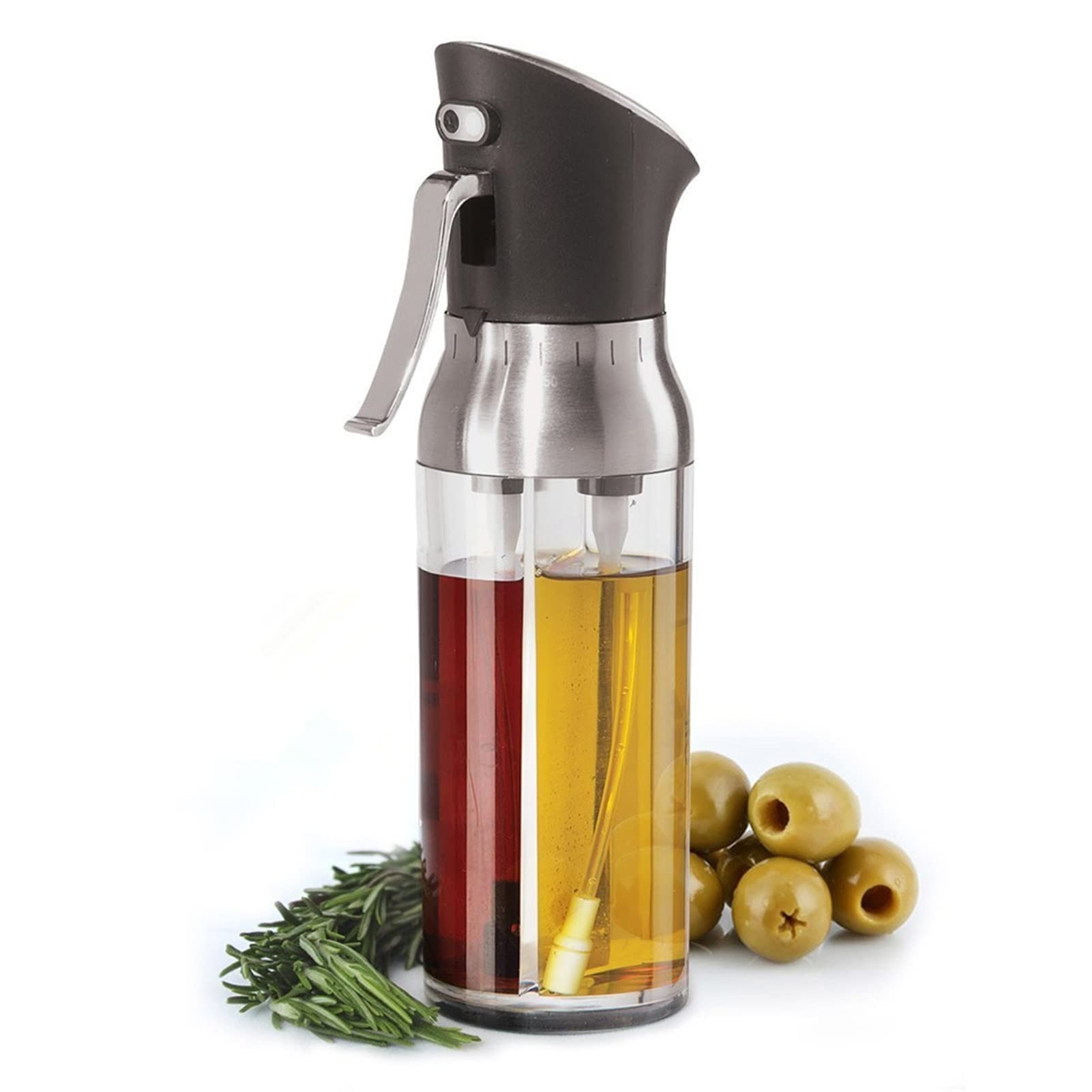2-in-1 Oil Sprayer Bottle & Dispenser - Kitchen Gadget Set for Precise Oil & Seasoning Mist - Perfect for Cooking, Baking & Salad Dressing - Essential Kitchen Utensil Tools