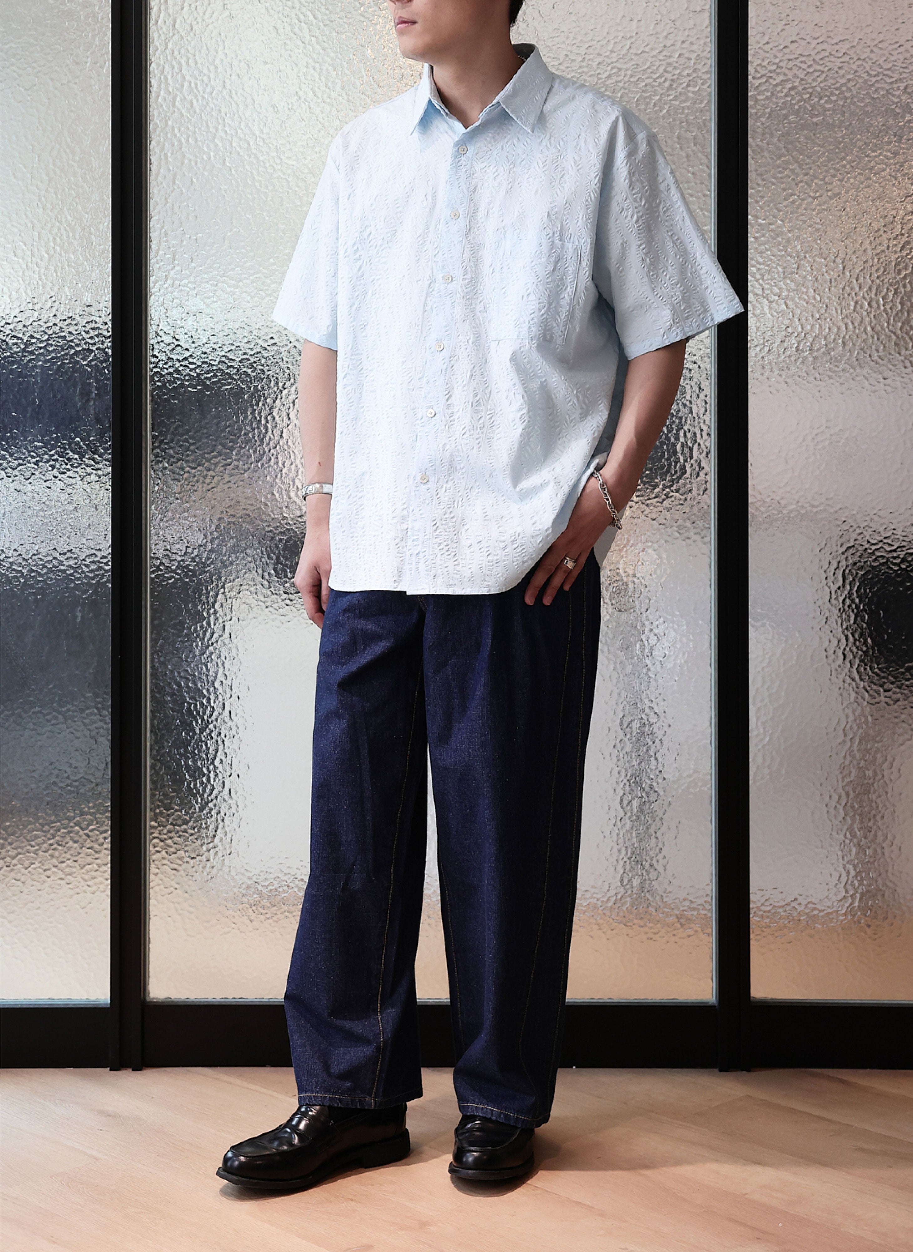 Breathable Cotton Seersucker Oversized Short Sleeve Shirt for Men & Women - Casual Summer Beach Wear, Vacation Outfit & Relaxed Street Style