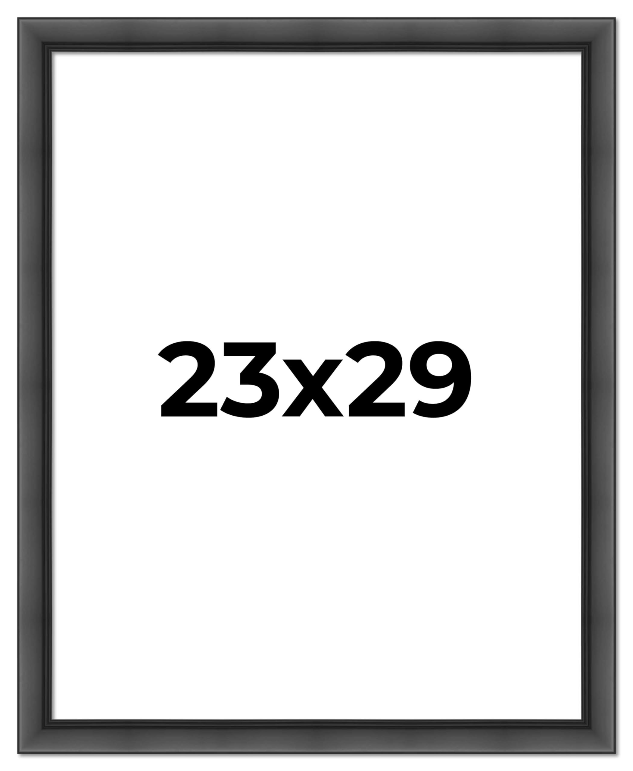23x29 Inch Black Solid Wood Picture Frame - 1.5