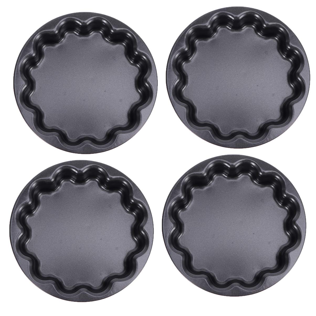 Yarnow 4-Piece 6-Inch Plum Shaped Cake Tart Molds - Non-Stick Carbon Steel Baking Pans for Cakes, Bread & Desserts - Perfect for Home Bakeries, Shops & Restaurants | Ideal for Baking Fruit Tarts, Pastries & Decorative Desserts