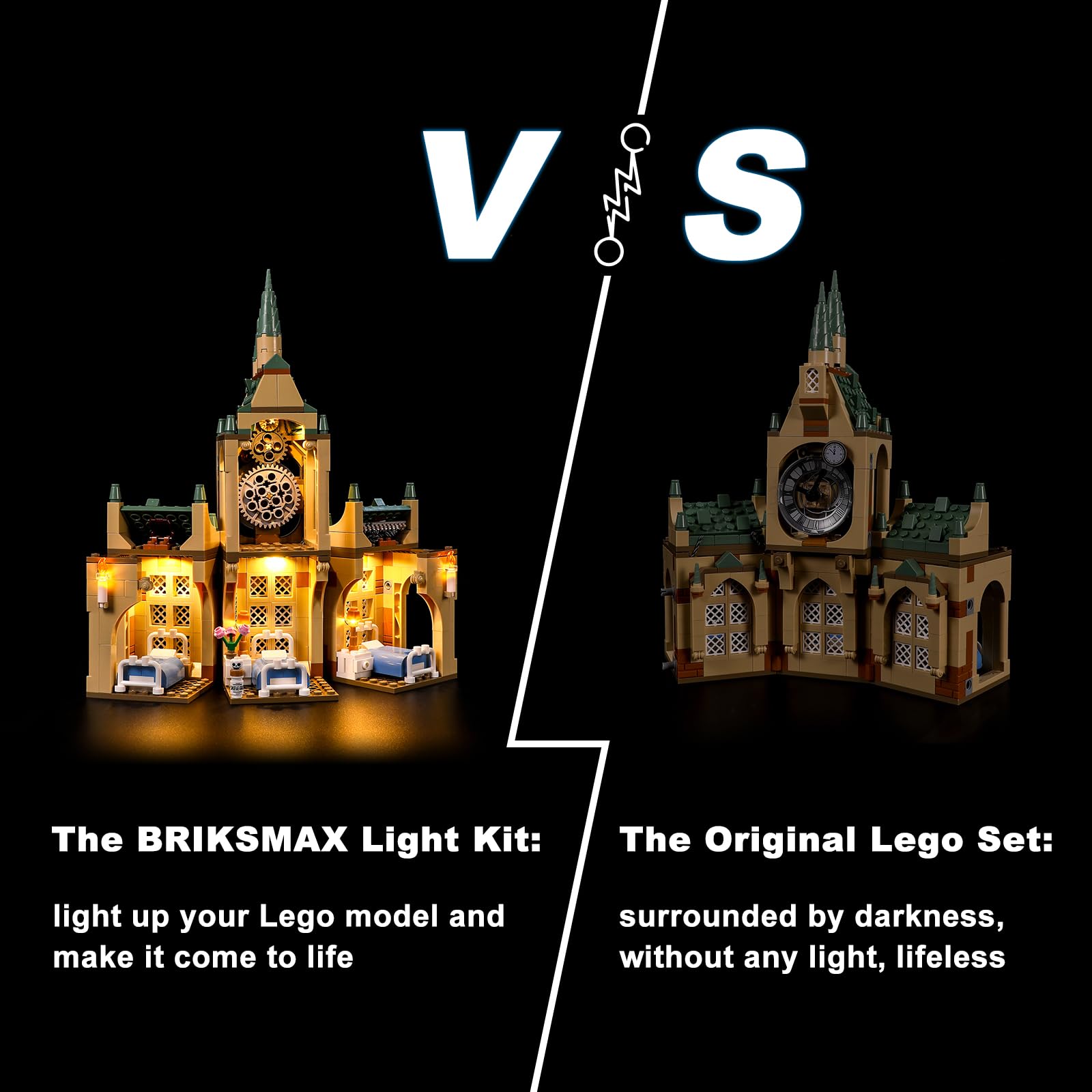 BRIKSMAX LED Lighting Kit for Lego Hogwarts Hospital Wing 76398 - Compatible with Lego Harry Potter 76398 (Lego Set Not Included) - Perfect for Display, Night Light, and Harry Potter Themed Decorations