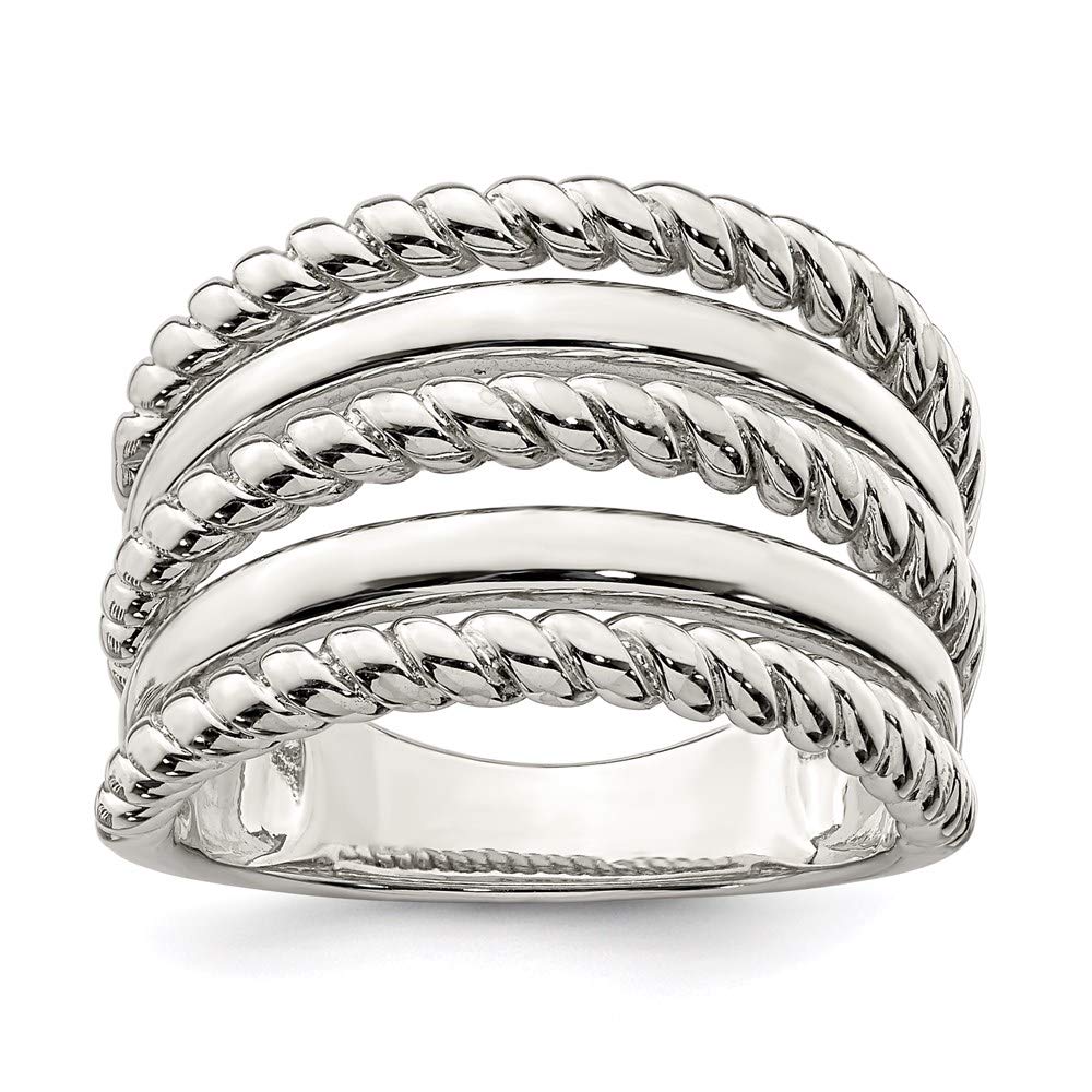 Sterling Silver Polished Elegant Ring for Women - Available in Multiple Sizes (Size 6) - Perfect for Weddings, Anniversaries & Special Occasions