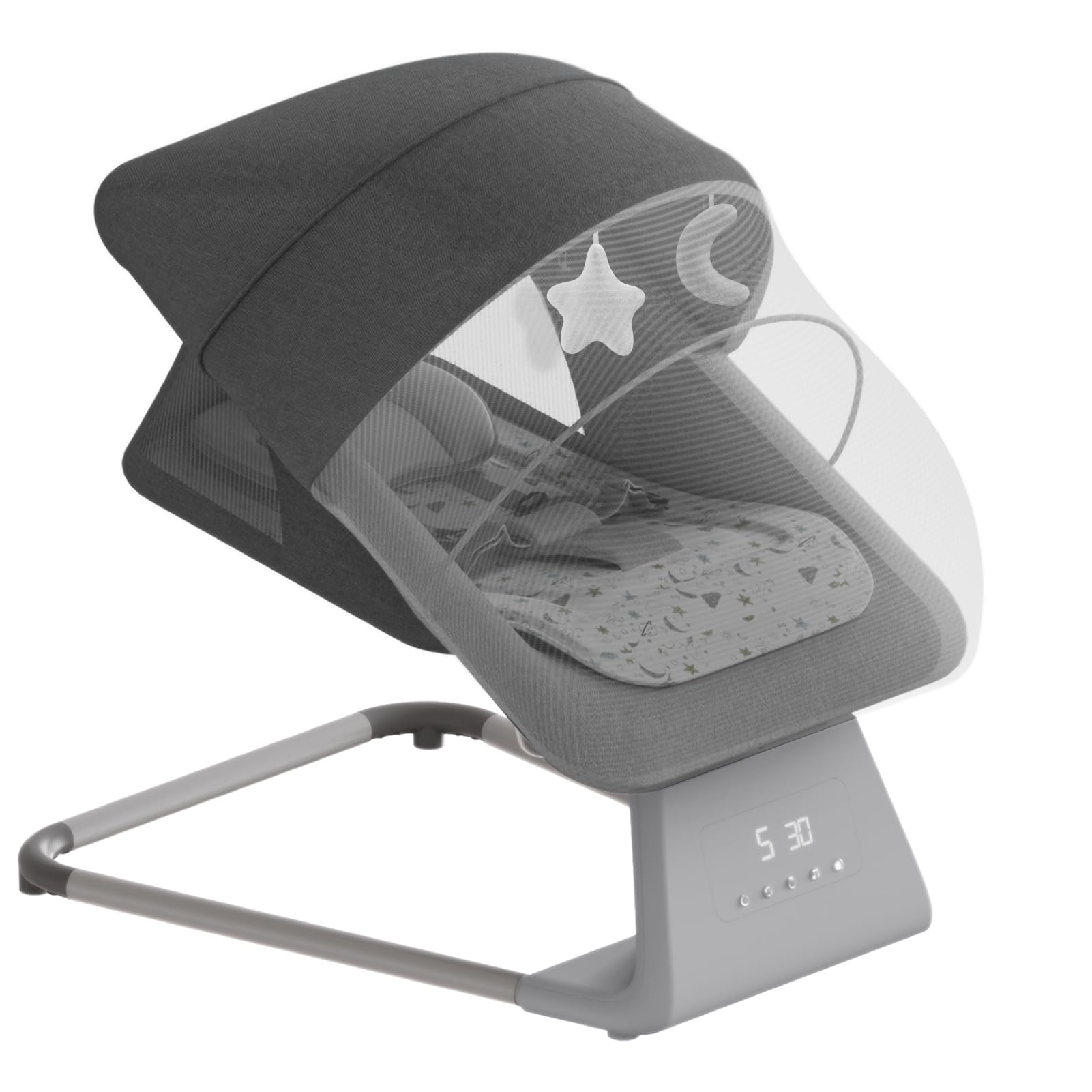 Electric Baby Swing with Bluetooth & Remote - 5 Speed Adjustable Infant Bouncer & Rocker with 11 Soothing Lullabies & Large Screen - Perfect for Newborns to Toddlers (Baby Boy & Girl) - Ideal for Nursery, Bedroom & Daycare Use