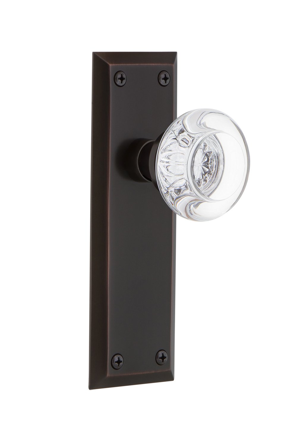 Vintage Bronze Crystal Glass Door Knob - Nostalgic Warehouse New York Style Round Single Dummy Knob for Home Décor | Perfect for Bedroom, Bathroom & Closet Doors (Timeless Bronze Finish)
