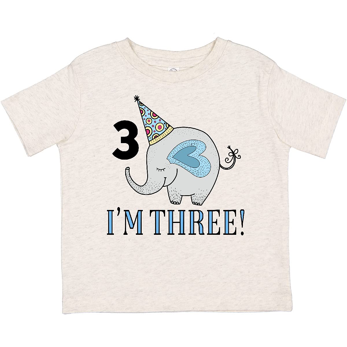Inktastic 3rd Birthday Elephant T-Shirt for Toddlers - Cute 3 Year Old Boy & Girl Outfit for Birthday Parties & Celebrations