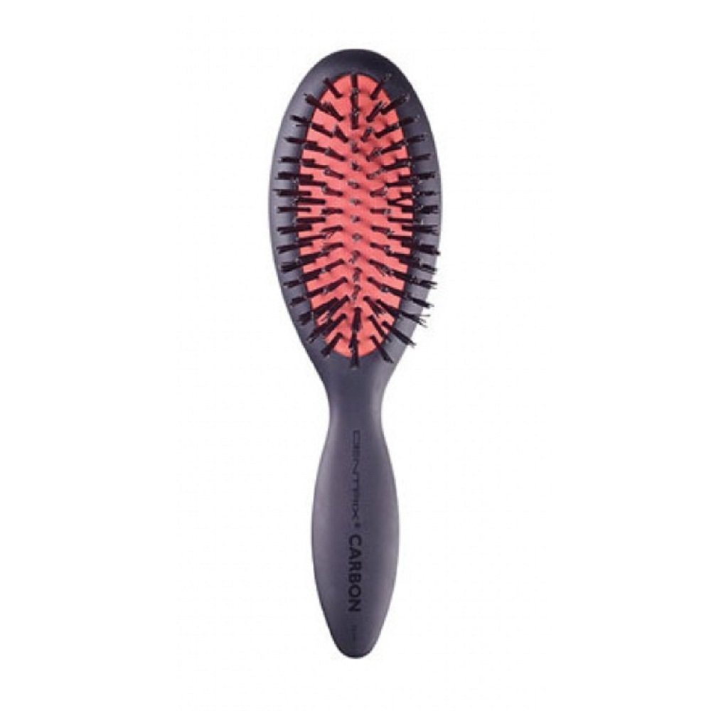 Premium Cricket Centrix Small Carbon Paddle Hair Brush - Detangling & Styling Tool for All Hair Types | Anti-Static Boar Bristles | Heat Resistant for Blow Drying | Compact Travel Size | Perfect for Home, Salon & On-The-Go Styling