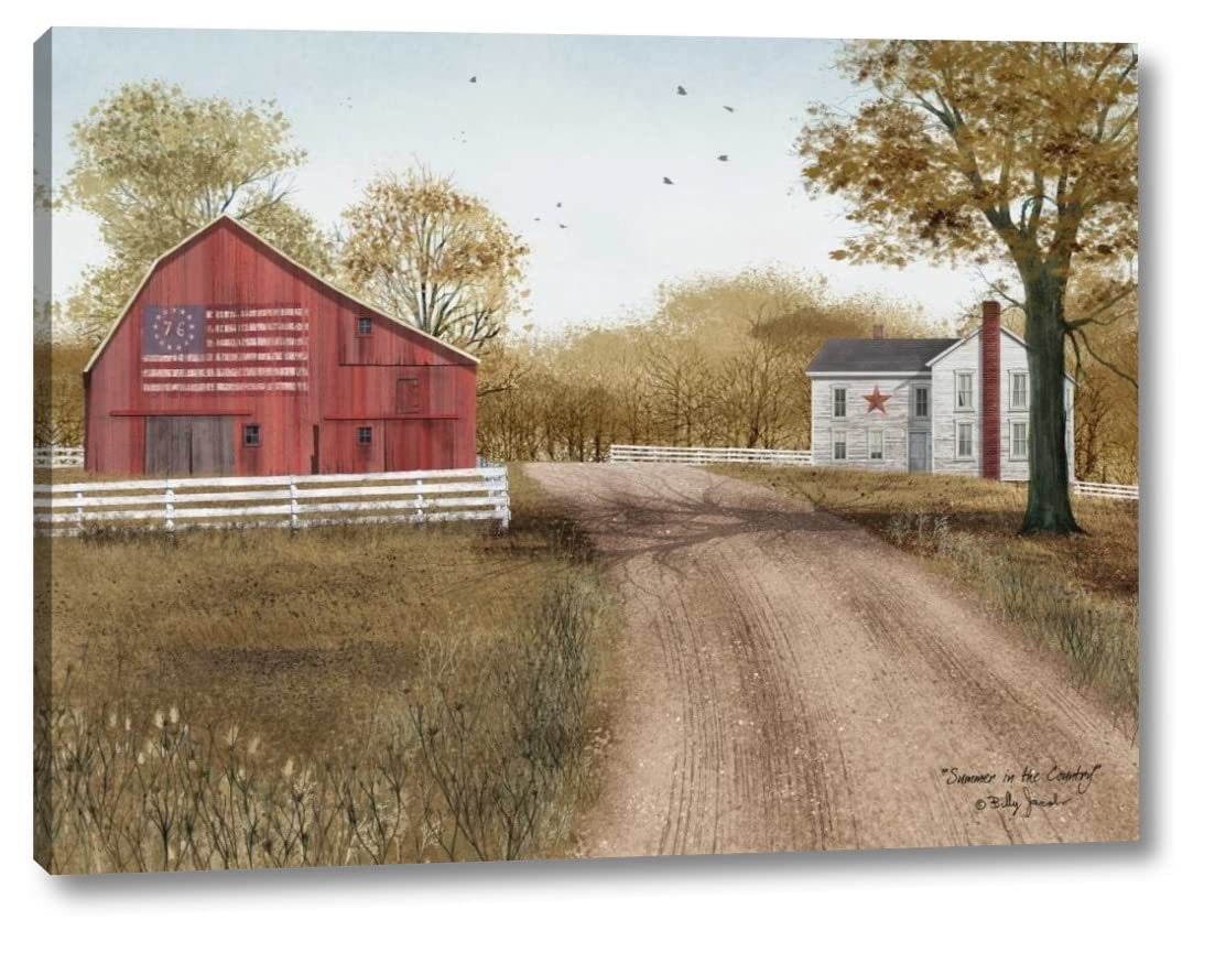 Summer in the Country by Billy Jacobs - 23x30 Inch Canvas Art Print - Gallery Wrapped Wall Decor - Ready to Hang - Perfect for Living Room, Bedroom & Office Decor