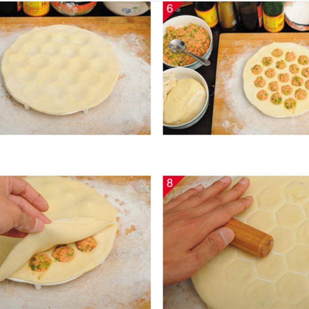 DOITOOL Stainless Steel Russian Pelmeni Maker - 37 Hole Dumpling Mold for Homemade Ravioli, Meat Dumplings & Pelmeni - Perfect for Family Cooking, Party Snacks & Traditional Russian Cuisine (White)