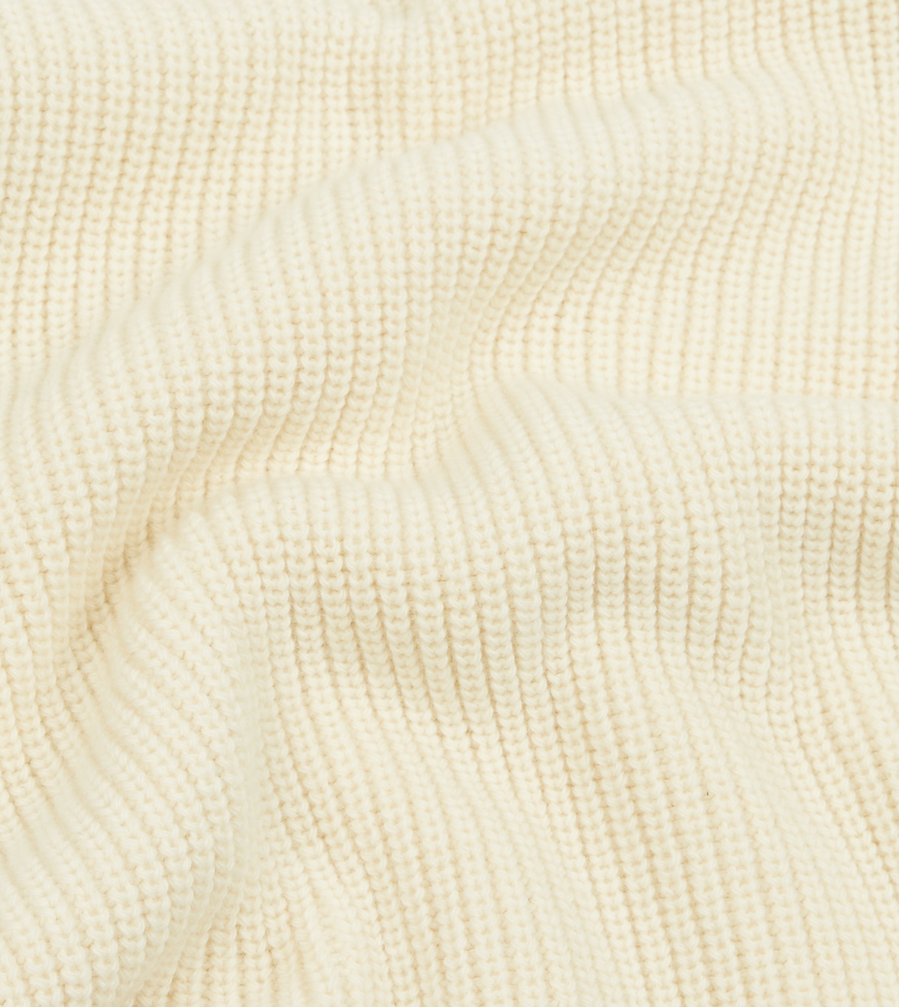 Soft Ecru Alpaca Lambswool Ribbed Integral Collar Sweater - Cozy Winter Pullover for Women, Perfect for Casual Wear & Office Outfits