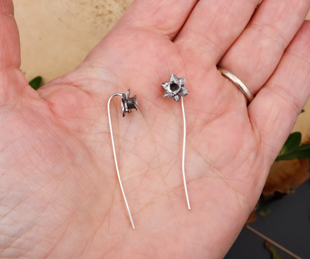 Long Stem Daffodil Earrings - Gold Plated Floral Dangle Earrings for Women, Spring Fashion Jewelry Gift | Perfect for Weddings, Parties & Everyday Wear