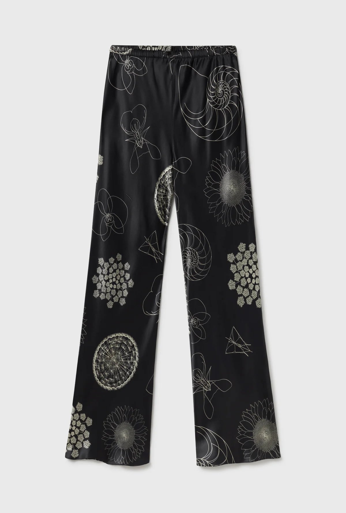 Fibonacci Black Bias Cut Pants for Women - High Waisted Slim Fit Trousers for Office, Party & Casual Wear