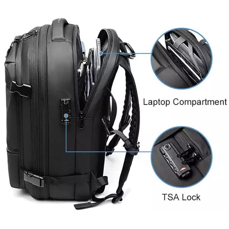 Alepeak 60L Expandable Vacuum Backpack with Air Pump - Water Resistant VacPack for Travel, Camping & Storage | Portable Compression System for Space Saving Packing