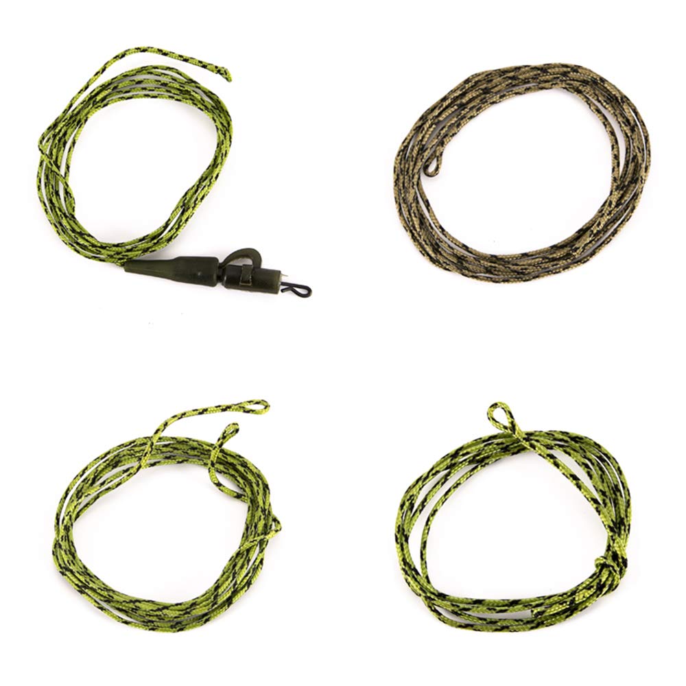 1pc/4pcs 45lb Lead Core Fishing Line with Sleeve Ring Swivel - Heavy Duty Carp Fishing Leader Tackle for Freshwater & Saltwater Angling