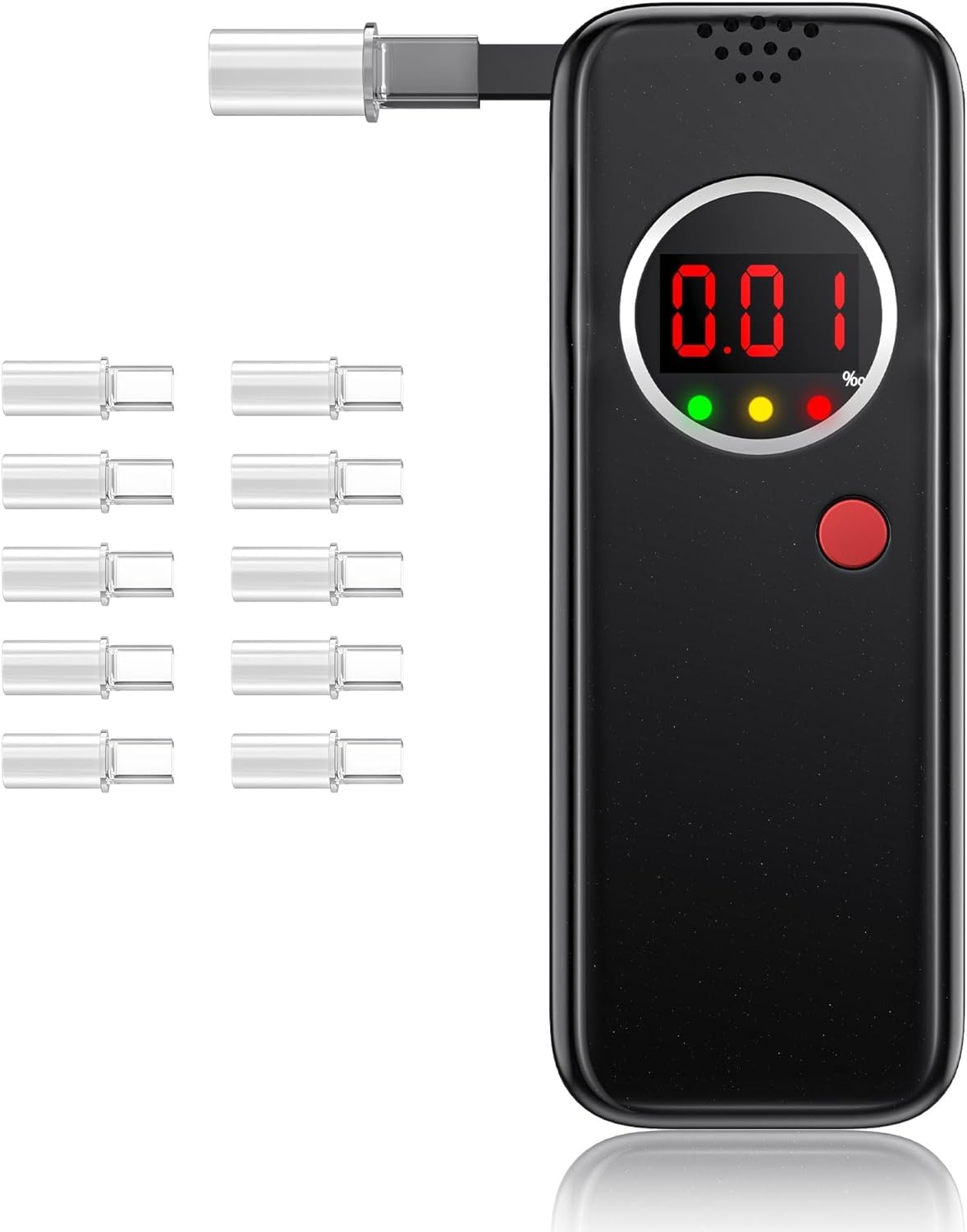 Professional Portable Alcohol Breathalyzer Tester - High Accuracy Personal Breath Analyzer for Home, Workplace & Road Safety (Black)