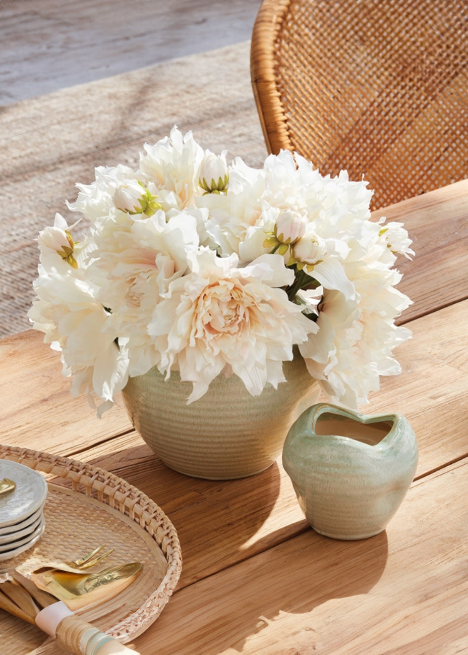 Premium Large Cream White Artificial Dahlia Flower - 8 Blooms for Wedding Centerpieces, Home Decor & Floral Arrangements