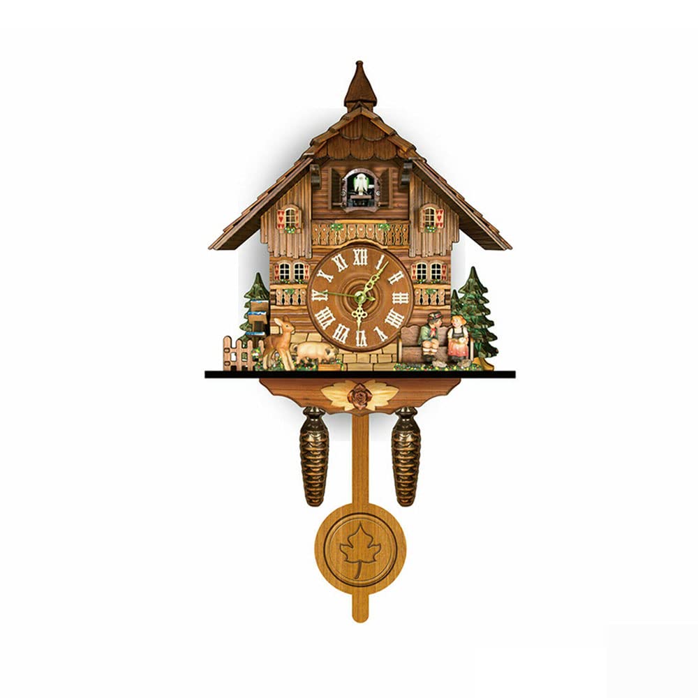 Vintage Wooden Wall Clock - Small Antique Pendulum Clock for Home Decor, Kids Room, Bedroom & Living Room | Perfect for Farmhouse, Rustic & Vintage Style Interiors