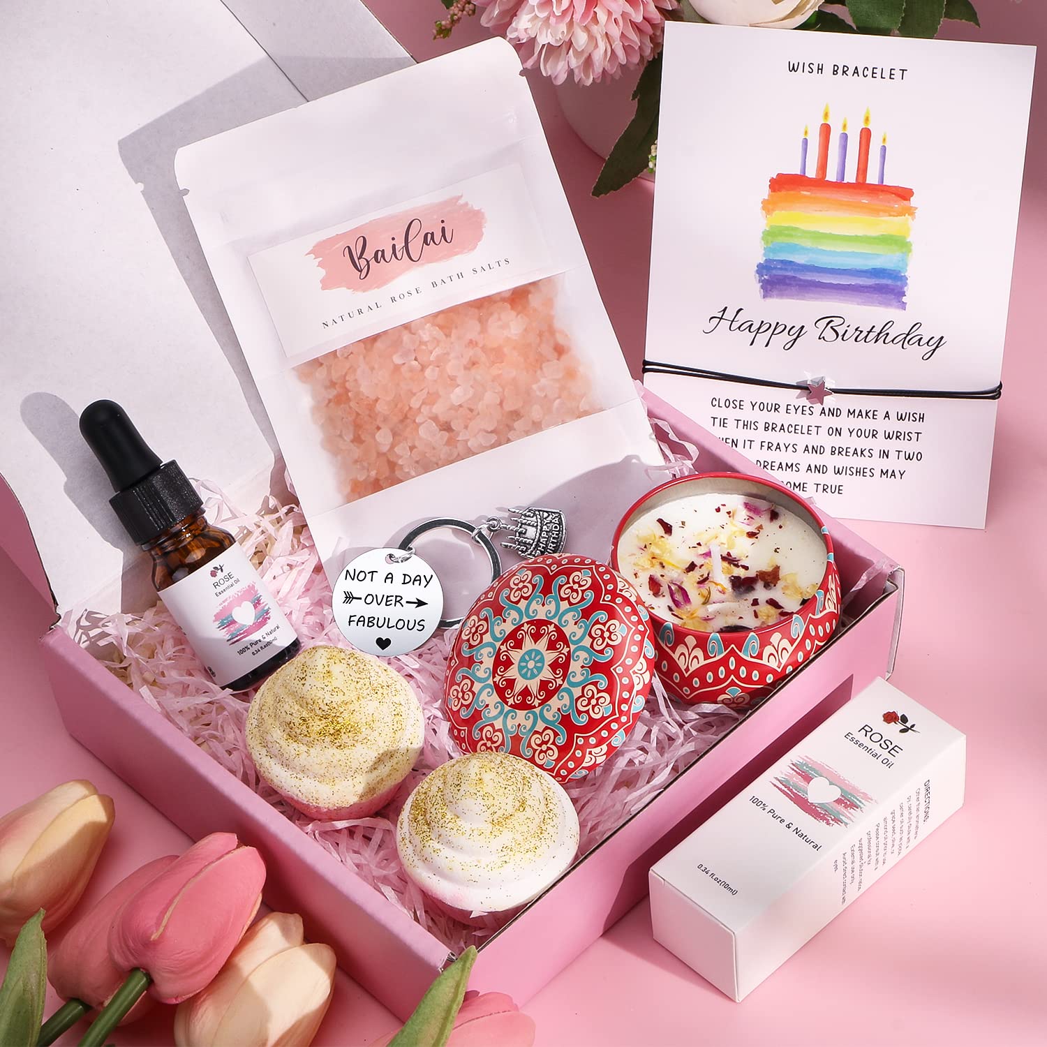 Luxury Birthday Gift Box for Women - Relaxing Spa Bath Set, Self Care Package for Her - Perfect Birthday Present for Best Friend, Sister, Mom - Ideal for Home Relaxation & Pampering Sessions