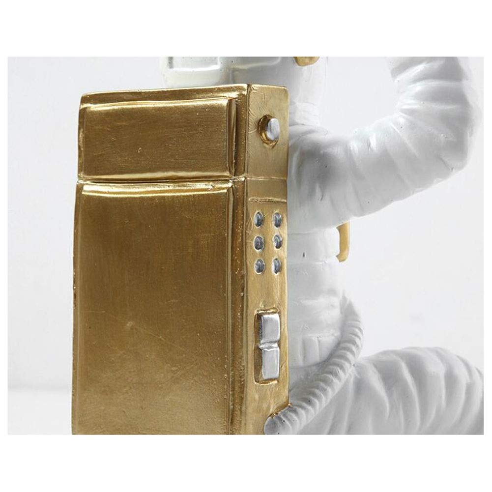 Creative Astronaut Resin Bookends - Decorative Book Stand for Shelf & Bookcase, Gold Home Office Supplies | Perfect for Kids' Rooms, Study Spaces & Sci-Fi Themed Decor