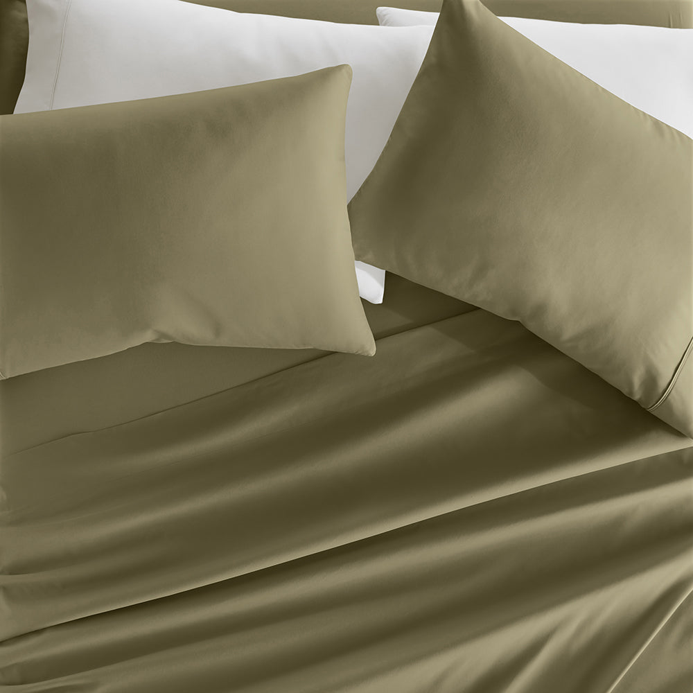 4 Piece Luxury Cotton Sheet Set - Queen Size, Soft & Breathable Bedding for Ultimate Comfort - Perfect for Master Bedroom, Guest Room, or Vacation Home