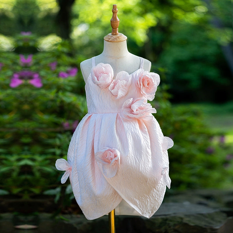 Elegant Baby Rose Girl Dress for Toddler - Birthday Party Pageant Dresses for Girls, Flower Girl Outfit, Special Occasion Gowns | Perfect for 1st Birthday, Christening, Photoshoot & Formal Events