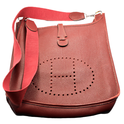 Authentic Hermes Evelyne PM Handbag in Brick Red Clemence Leather - Luxury Crossbody Purse for Women, Perfect for Work, Travel & Everyday Use