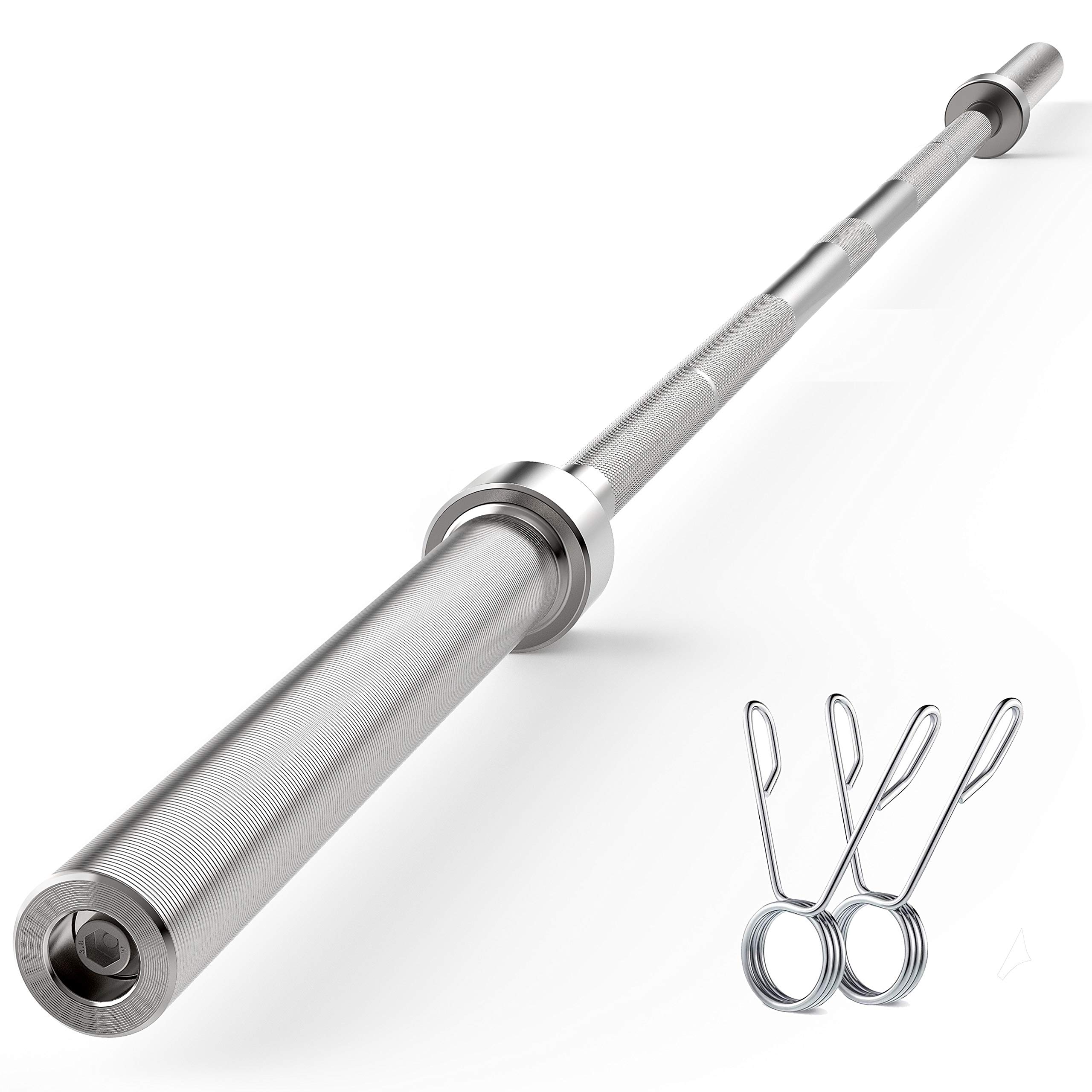 Olympic Barbell Bar 7-Foot Weightlifting Bar - 700 lbs Capacity, Solid Iron Construction for Strength Training - Perfect for Home Gym, CrossFit & Powerlifting Workouts