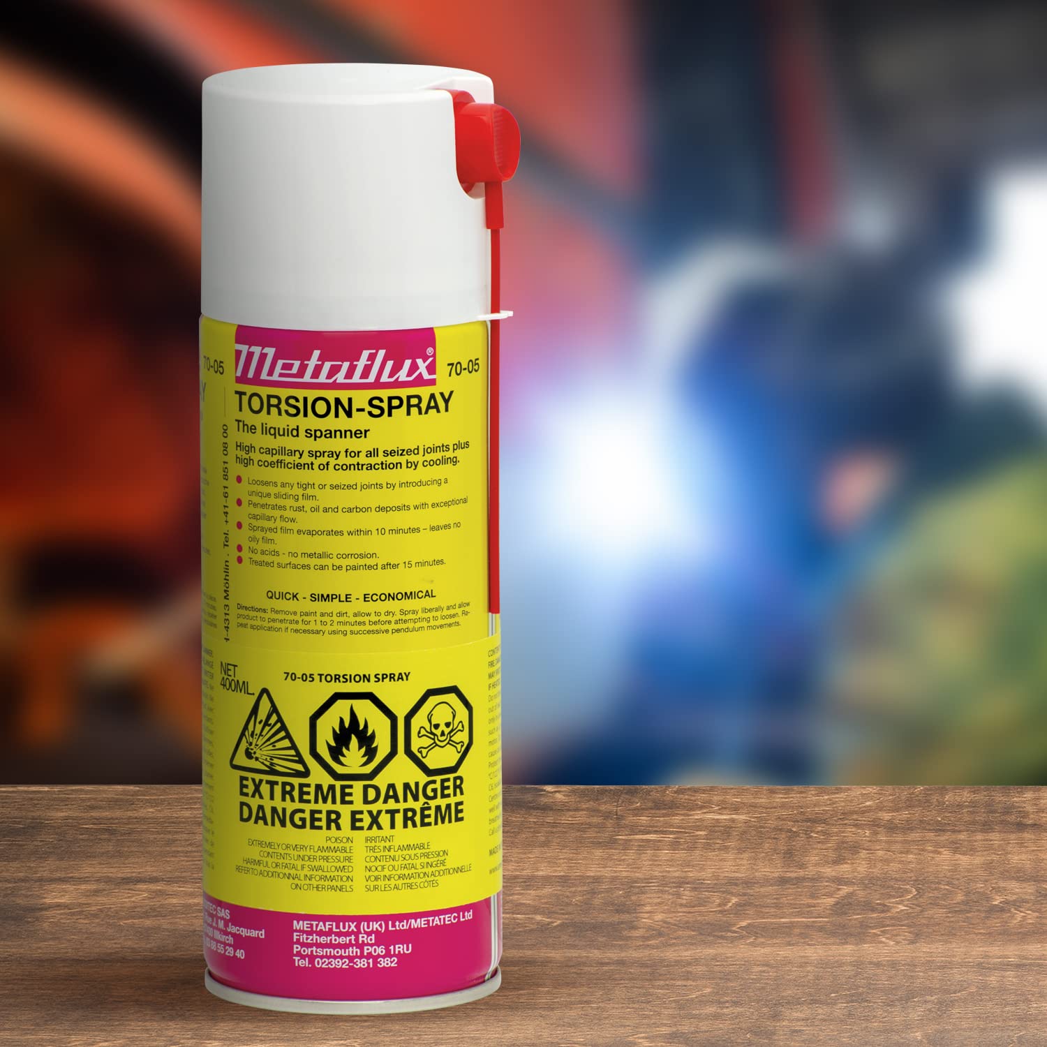 Metaflux 70-05 Torsion Spray Rust Remover – Industrial Grade Penetrating Oil for Rusted Bolts, Nuts, and Screws – Multipurpose Lubricant Spray (400 ml) for Automotive, Machinery, and Home Maintenance