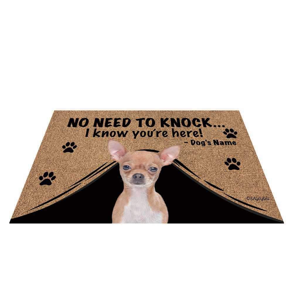 BAGEYOU Personalized Dog Name Doormat - Custom Welcome Mat for Chihuahua Lovers, 35.4 x 23.6 Inch Non-Slip Outdoor Entryway Rug - Perfect for Front Door, Porch, or Pet-Friendly Home Decor