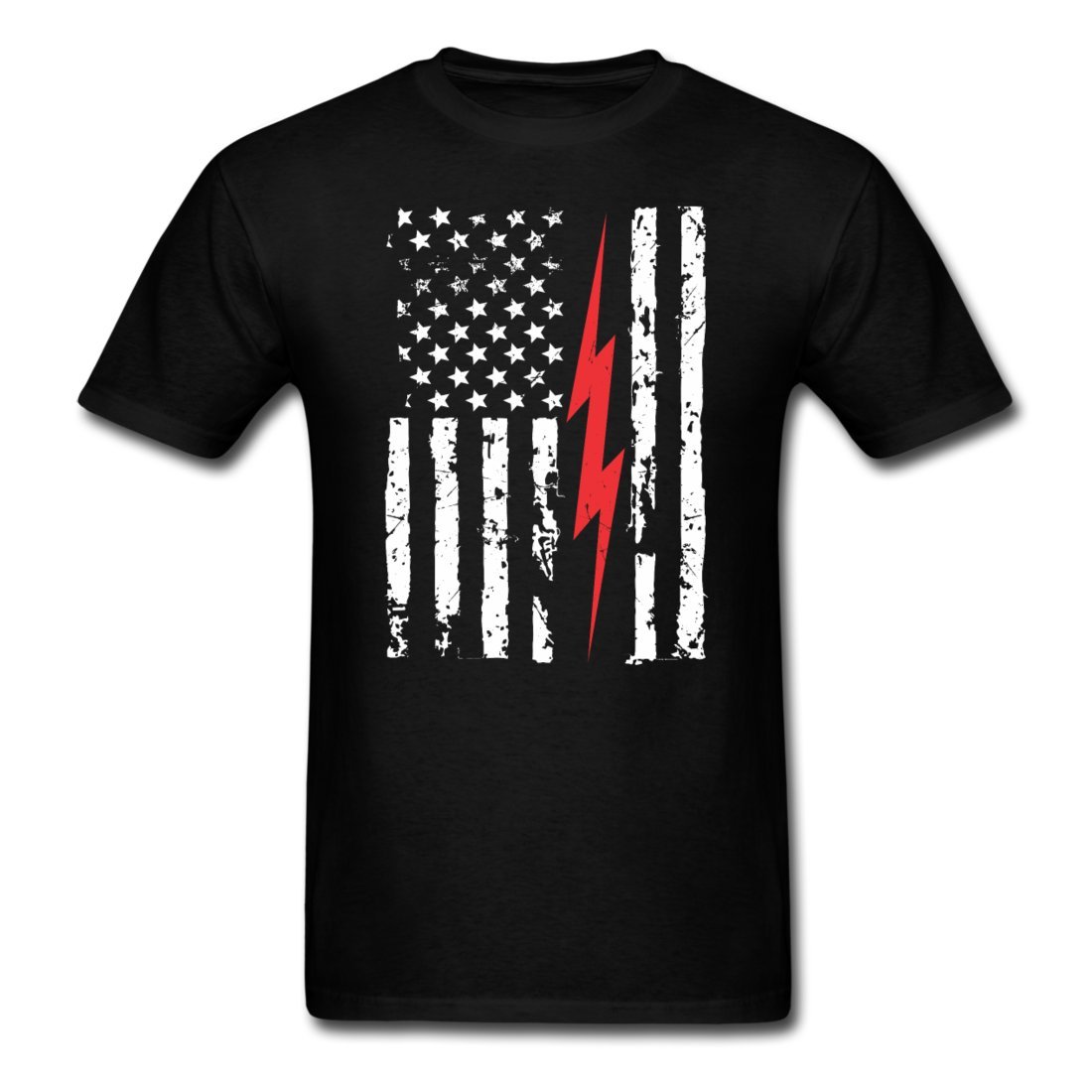 Funny Electrician USA Flag Graphic T-Shirt - Sarcastic Humor Novelty Tee for Electricians & DIY Enthusiasts - Perfect for Work, Gifts & Casual Wear