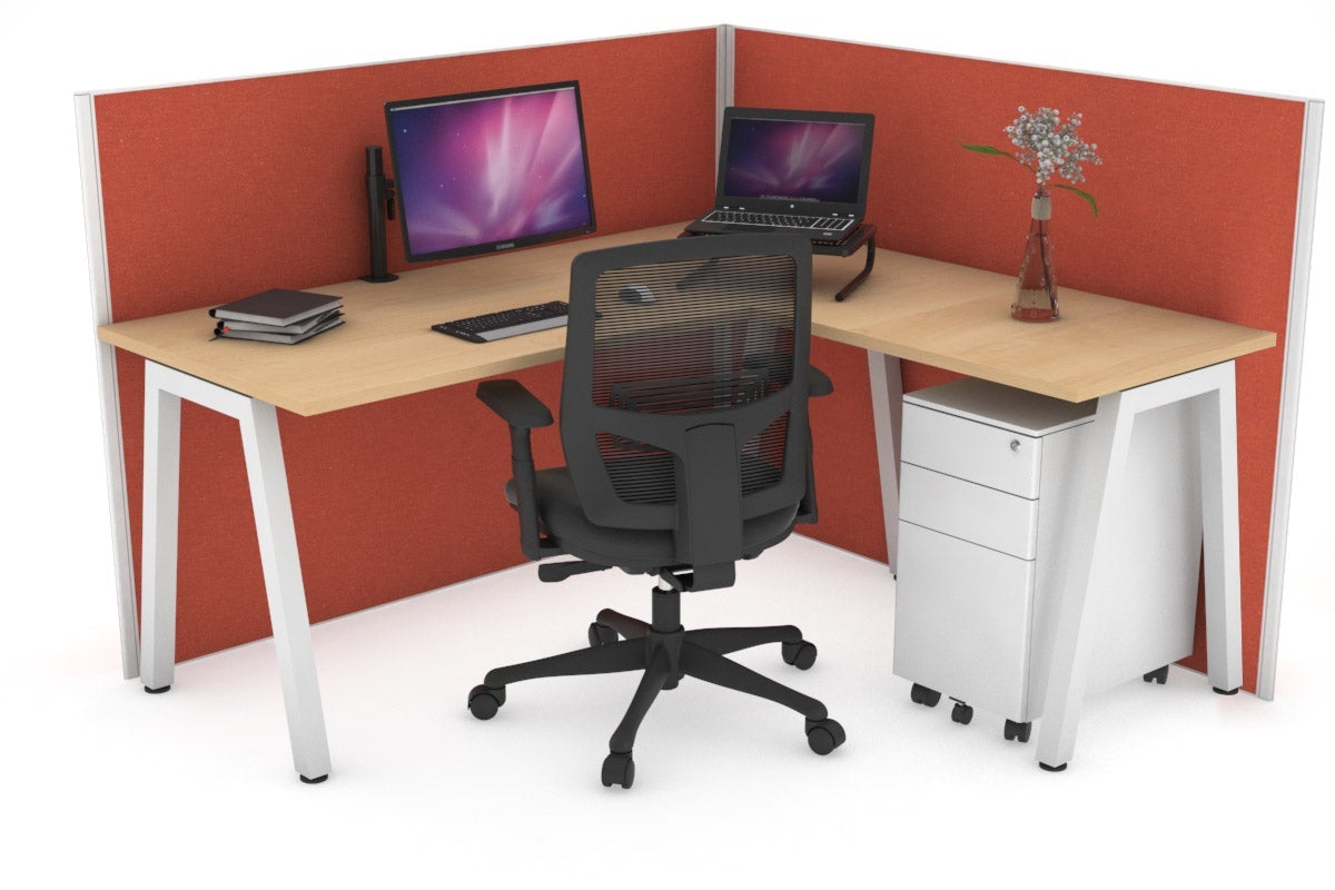 Horizon Quadro A Legs L-Shaped Corner Office Desk - 1600L x 1450W Large Workstation for Home & Business - Perfect for Small Spaces, Gaming & Remote Work