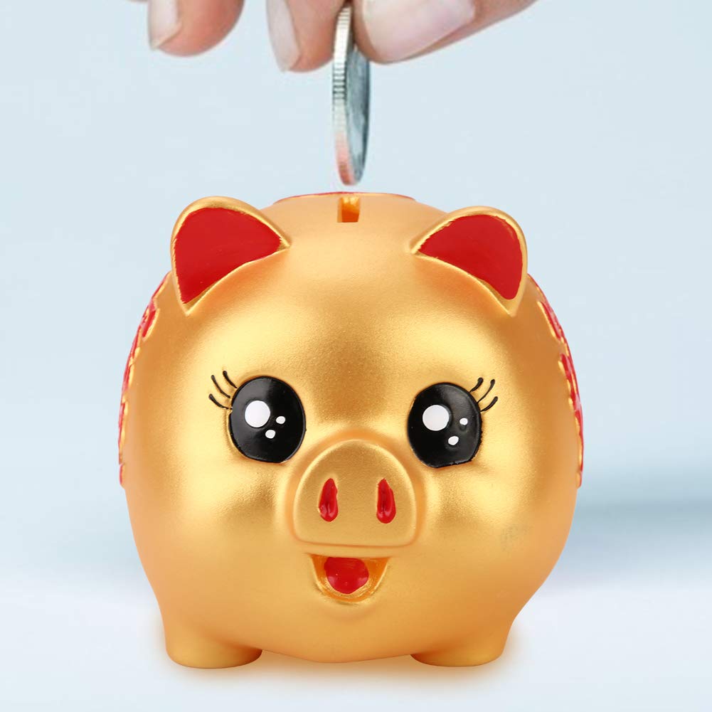 Gold Piggy Bank - Lucky Money Saving Box for Kids, Boys & Girls | Collectible Cash Coin Bank for Christmas & Birthday Gifts | Perfect for Home, Office & Classroom Savings