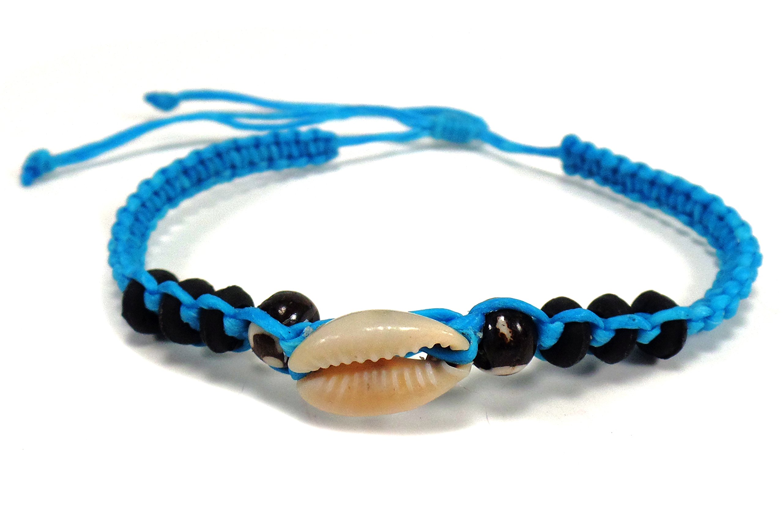Natural Cowrie Shell Bracelet for Women - Handmade Puka Seashell & White Bead Anklet with Hemp Cord - Boho Beach Jewelry for Summer Vacation, Festival, and Layering Accessories