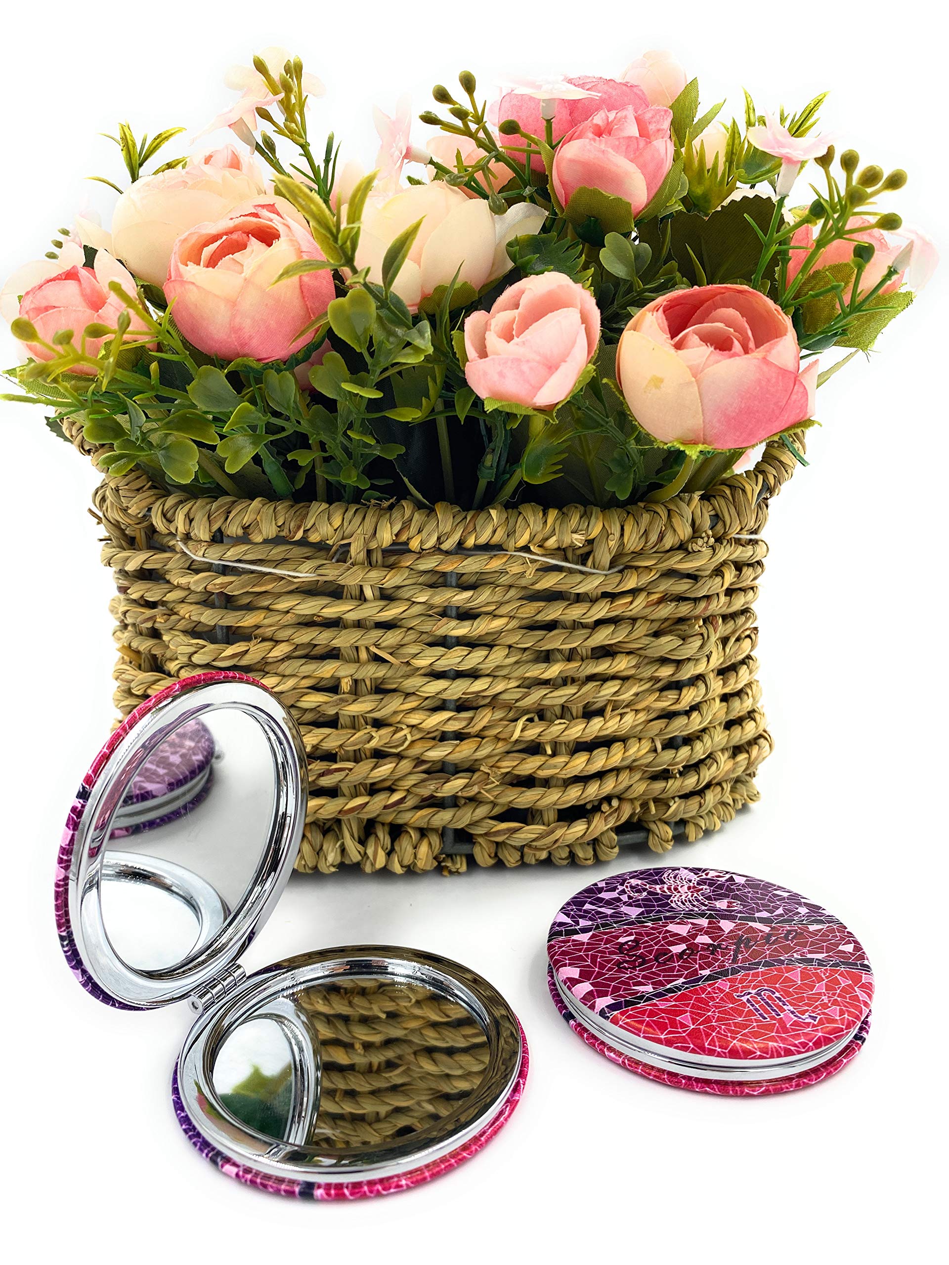 Scorpio Zodiac Compact Mirror for Women - Small Travel Makeup Mirror with Scorpio Design - Perfect for Travel, Purse & Vanity Use