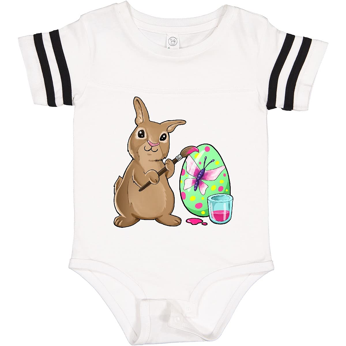 Inktastic Adorable Brown Easter Bunny Painting Egg Baby Bodysuit - Perfect for Easter Outfits, Spring Photoshoots & Holiday Family Gatherings