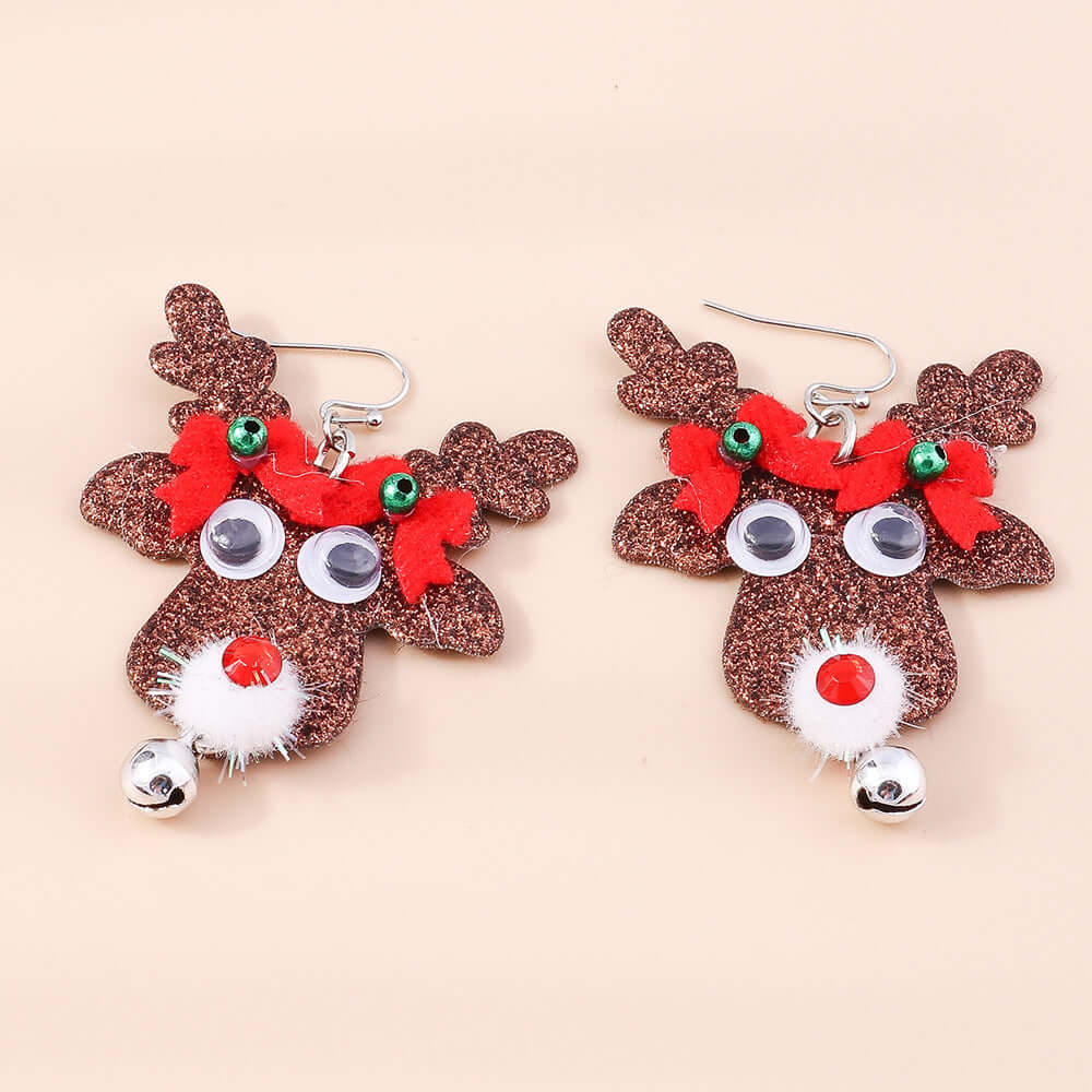 Whimsical Color Bead Christmas Wreath Drop Earrings | Handwoven Bohemian Dangle Earrings for Women | Perfect for Holiday Parties, Festive Gatherings & Gift Giving