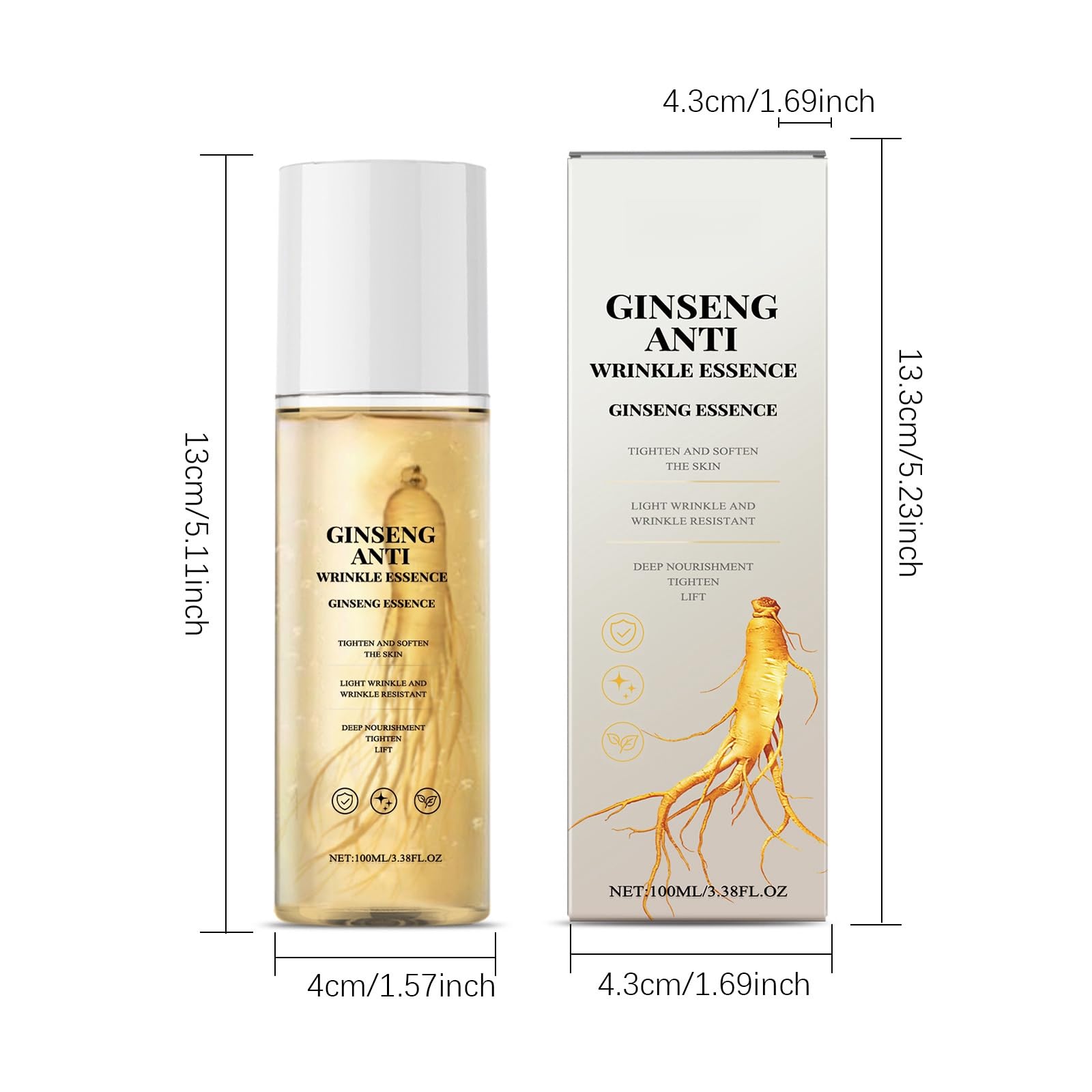 Premium Ginseng Anti-Aging Facial Serum with Ginseng Extract - Deep Hydration, Wrinkle Reduction & Skin Rejuvenation - Perfect for Night Routine & Mature Skin Care