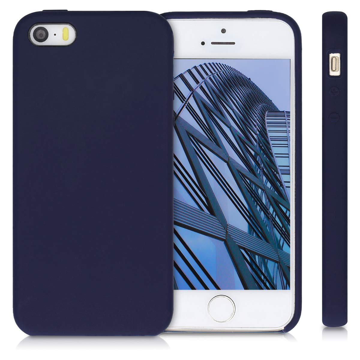 kwmobile Premium TPU Silicone Case for Apple iPhone SE (1st Gen 2016) / iPhone 5 / iPhone 5S - Soft Protective Phone Cover in Deep Ocean Blue - Perfect for Everyday Use & Outdoor Activities