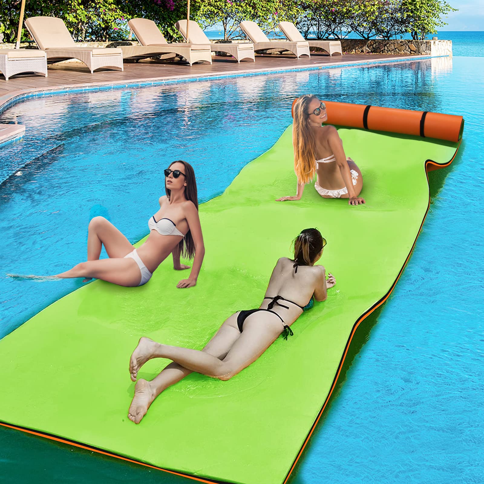 11x5 FT Floating Water Mat - 3-Layer Lily Pad Floating Mat for Pool, Lake & Beach | Durable Swim Platform for Water Relaxation, Sunbathing & Family Fun